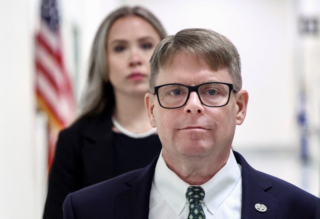 Kevin O'Connor leaving a House Oversight Committee deposition.