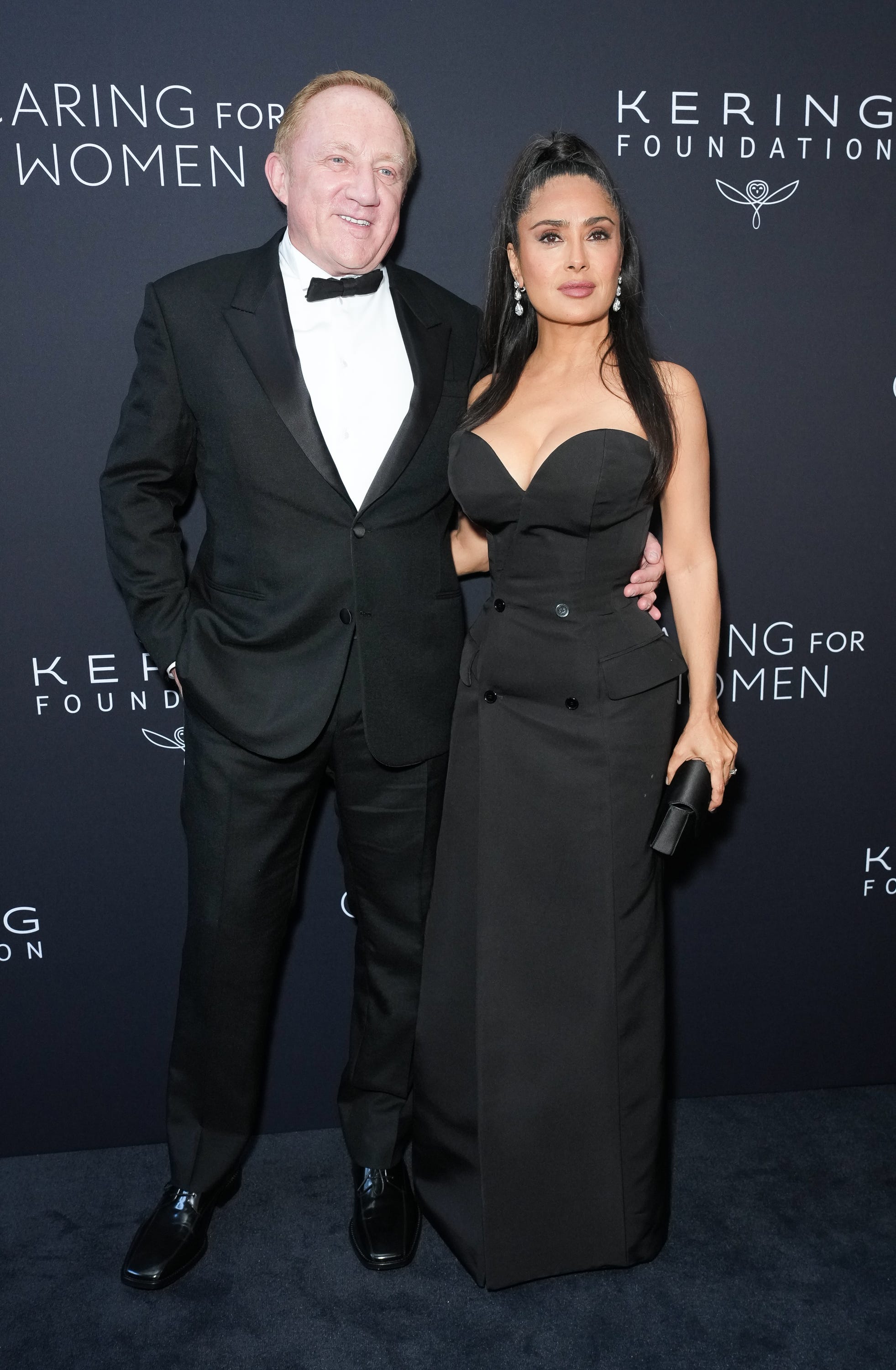 François-Henri Pinault and Salma Hayek at Kering's Caring for Women dinner in New York City.