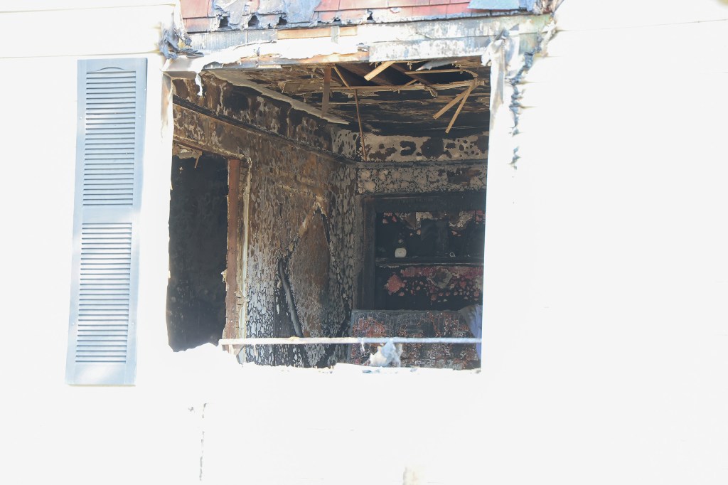 Outside view of the burned home. 