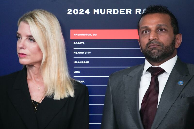 Pam Bondi (L) and Kash Patel (R)