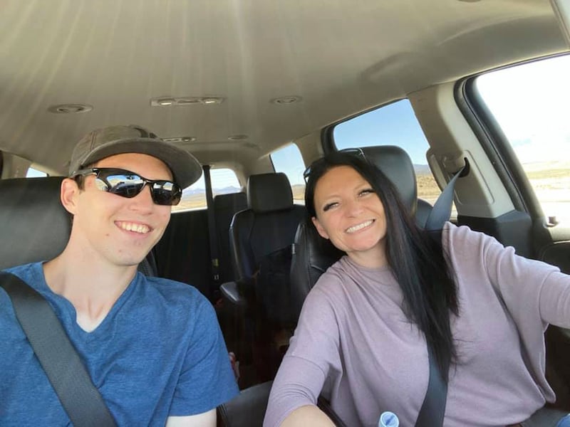 Photos taken from Amber Robinson's facebook page showing her and her son, Tyler Robinson, the shooting suspect in the killing of Charlie Kirk