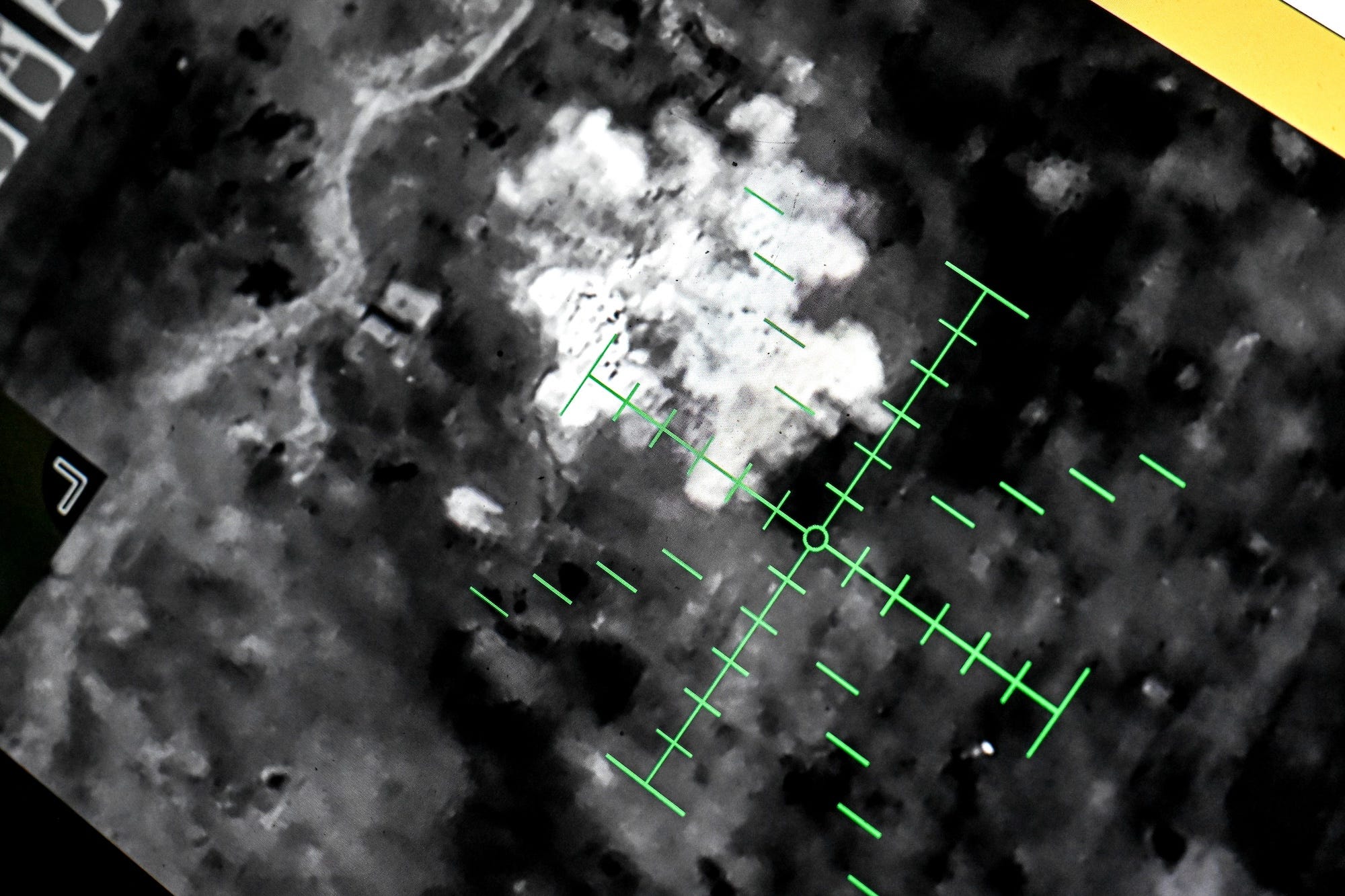 The moment of impact as seen from Ukraine's Vampire heavy bomber drone.