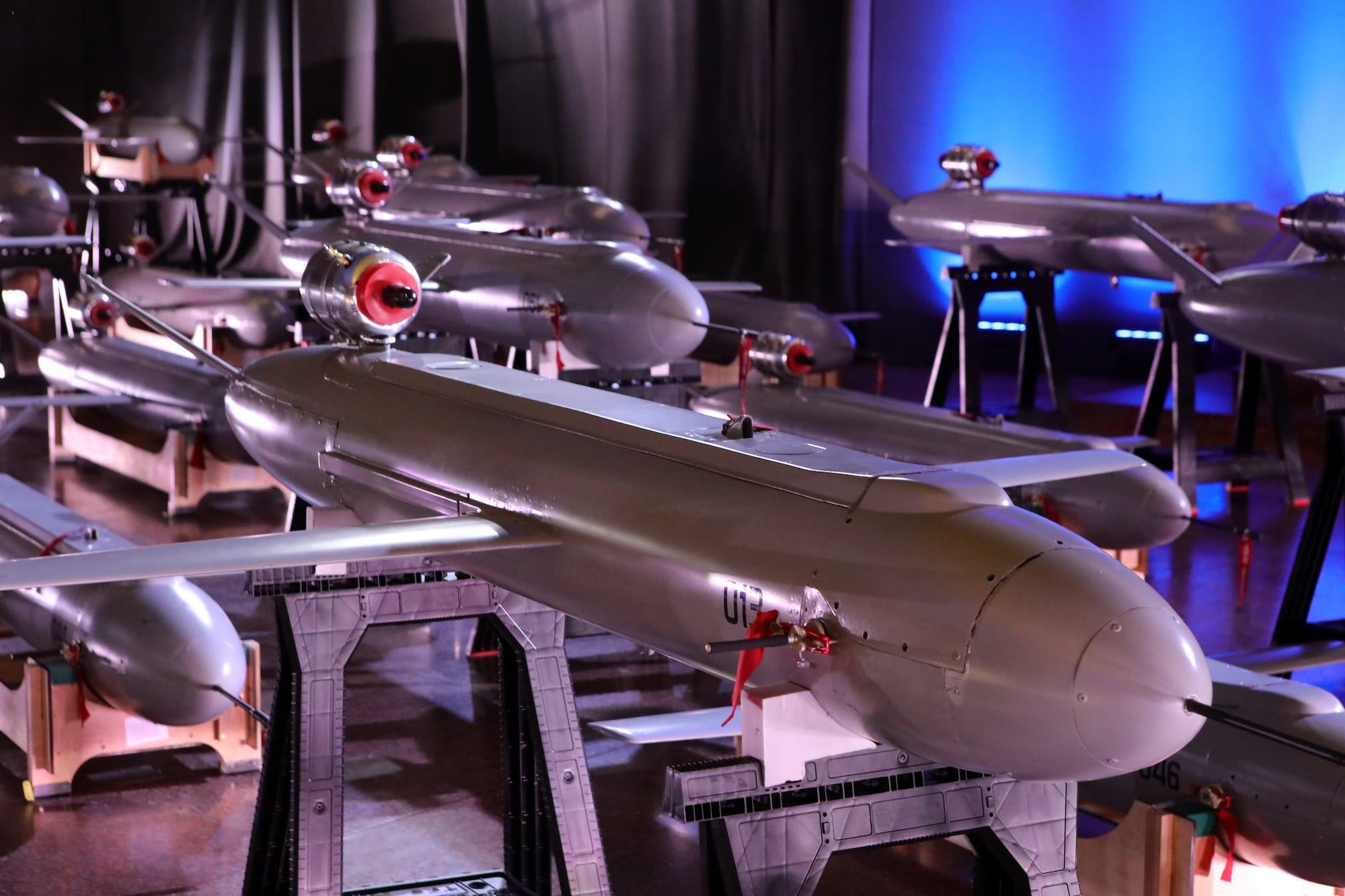Ukraine manufactures a wide range of drones, from small reconnaissance quadcopters to long-range weapons like these Peklo missile drones.