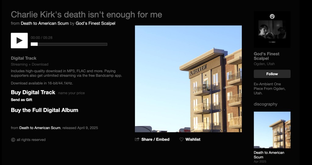 Bandcamp page for God's Finest Scalpel's song 