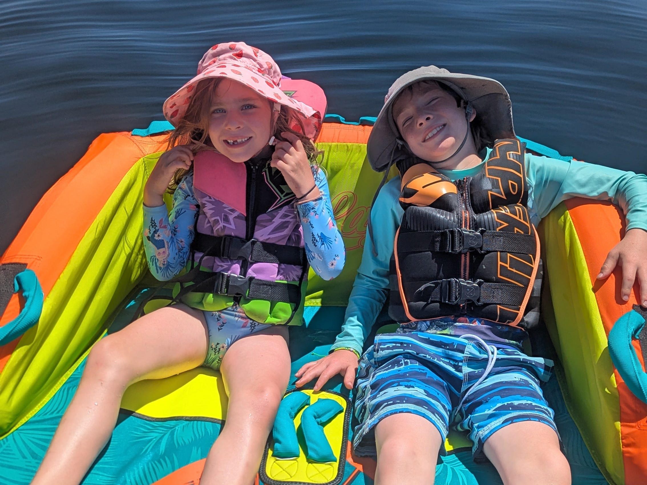 Kids on float