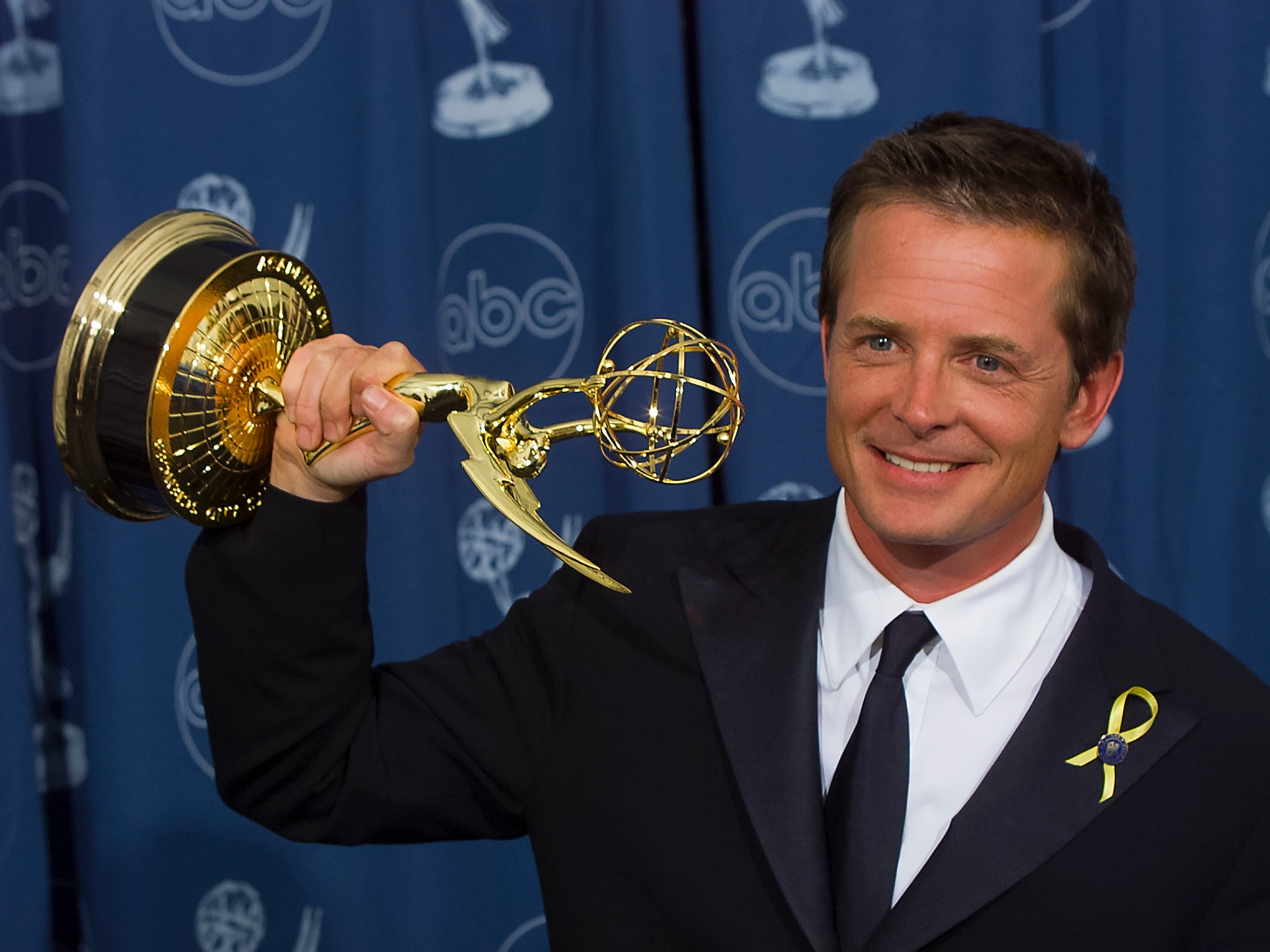 Emmy Winner Michael J. Fox backstage at the 52nd Emmy Awards Show at the Shrine Auditorium, September 10, 2000