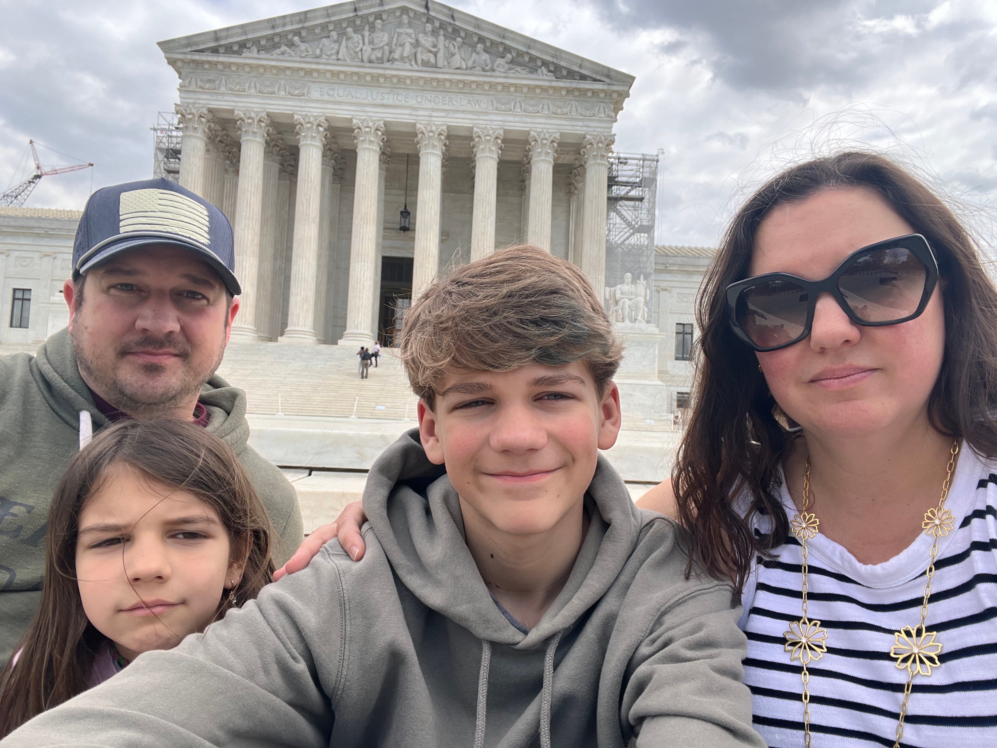 The author and her family pose while on a trip to Washington, D.C.