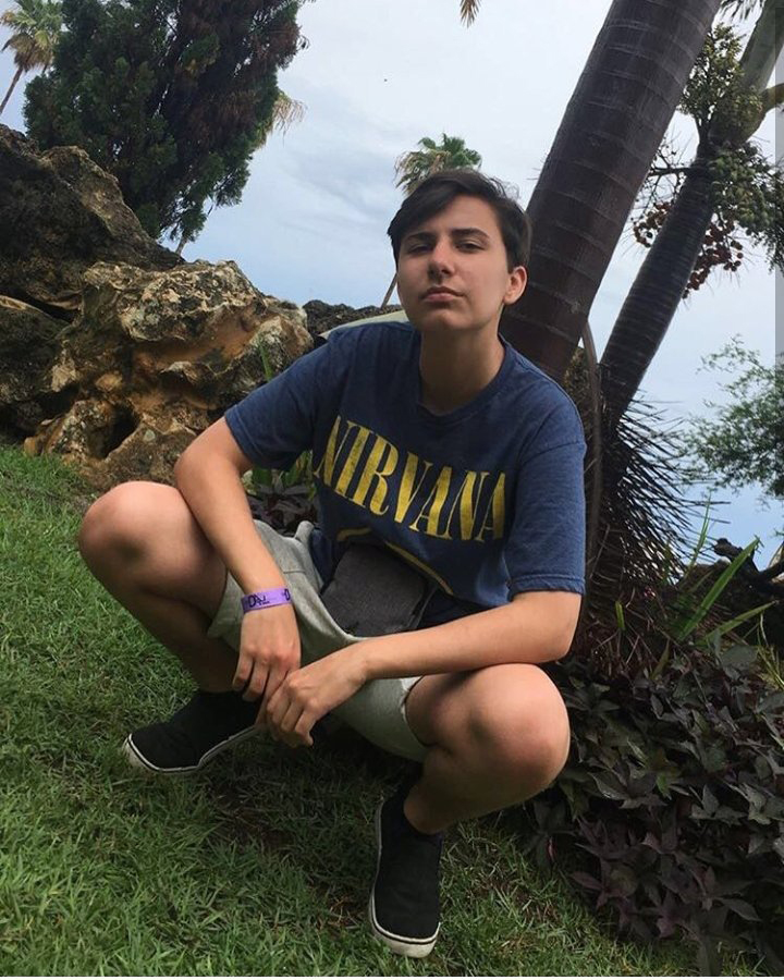 Photo of Alec McKinney, wearing a Nirvana t-shirt.