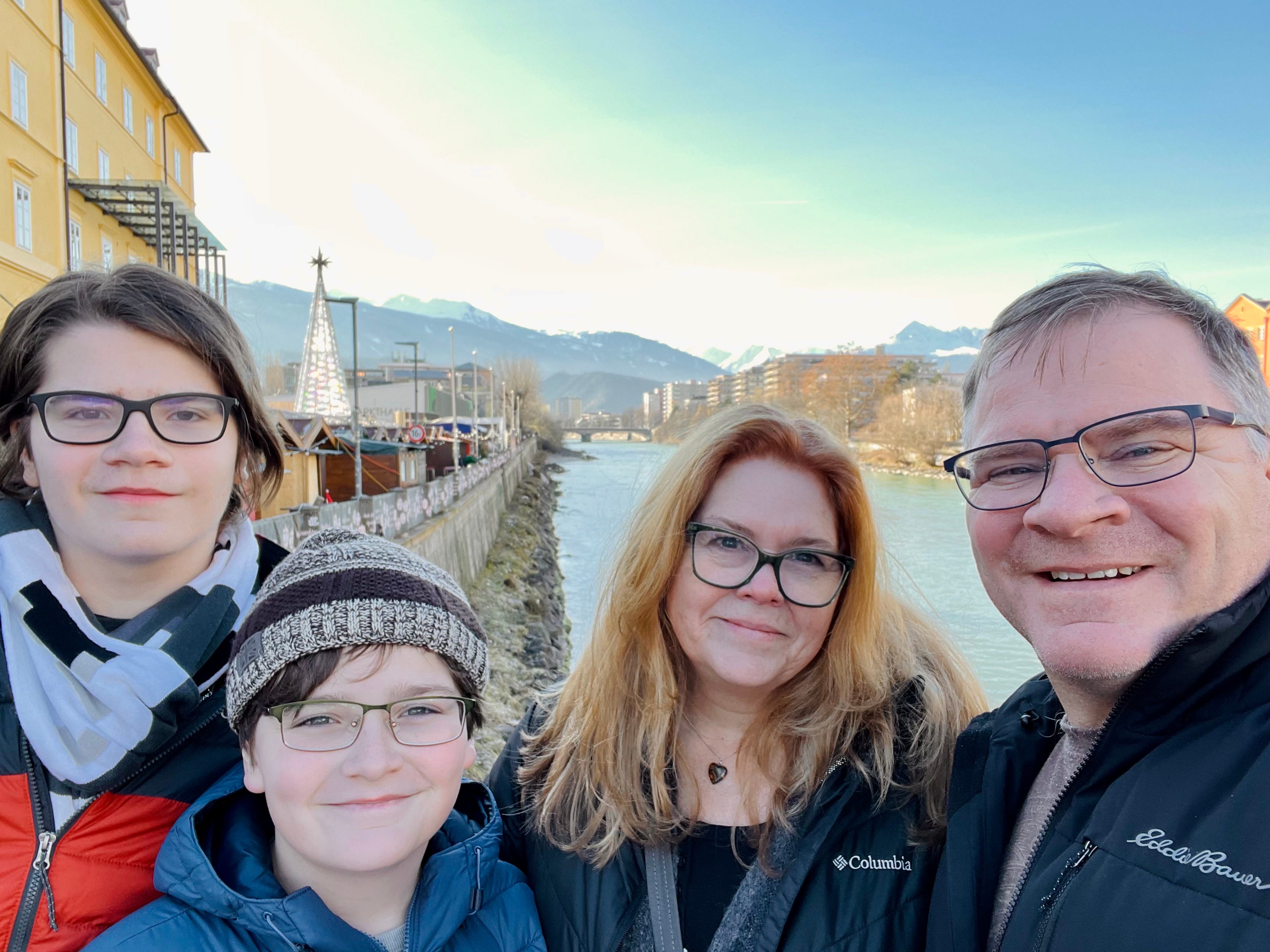 Parents with two boys