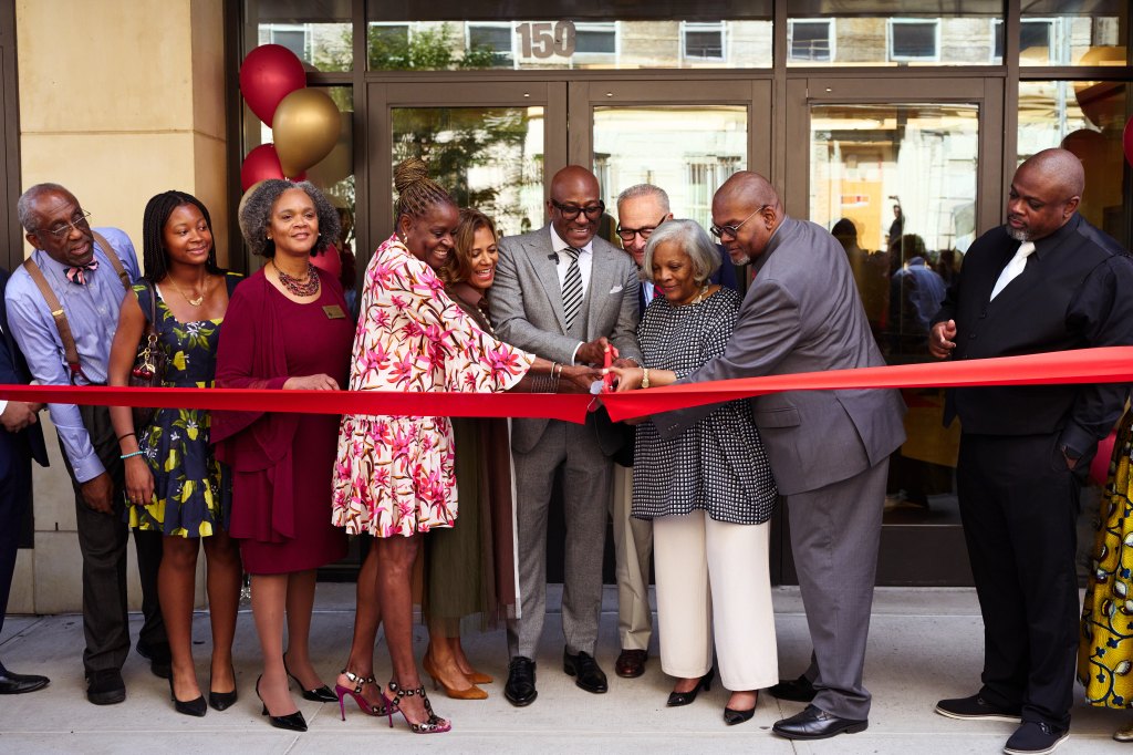 Ribbon-cutting ceremony at the Dr. Calvin O. Butts III Educational and Cultural Center opening.
