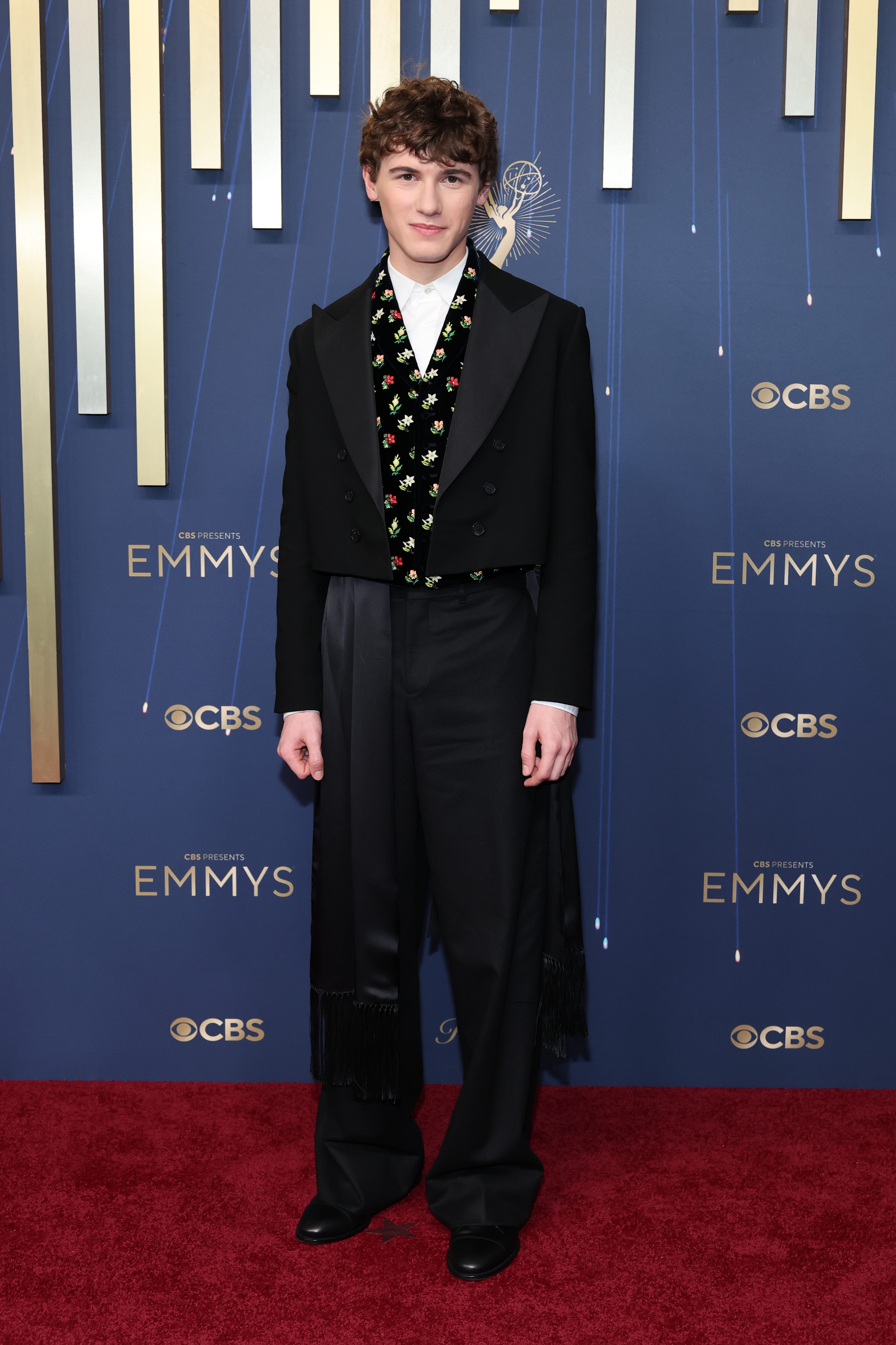 Sam Nivola attends the Emmy Awards in September 2025.