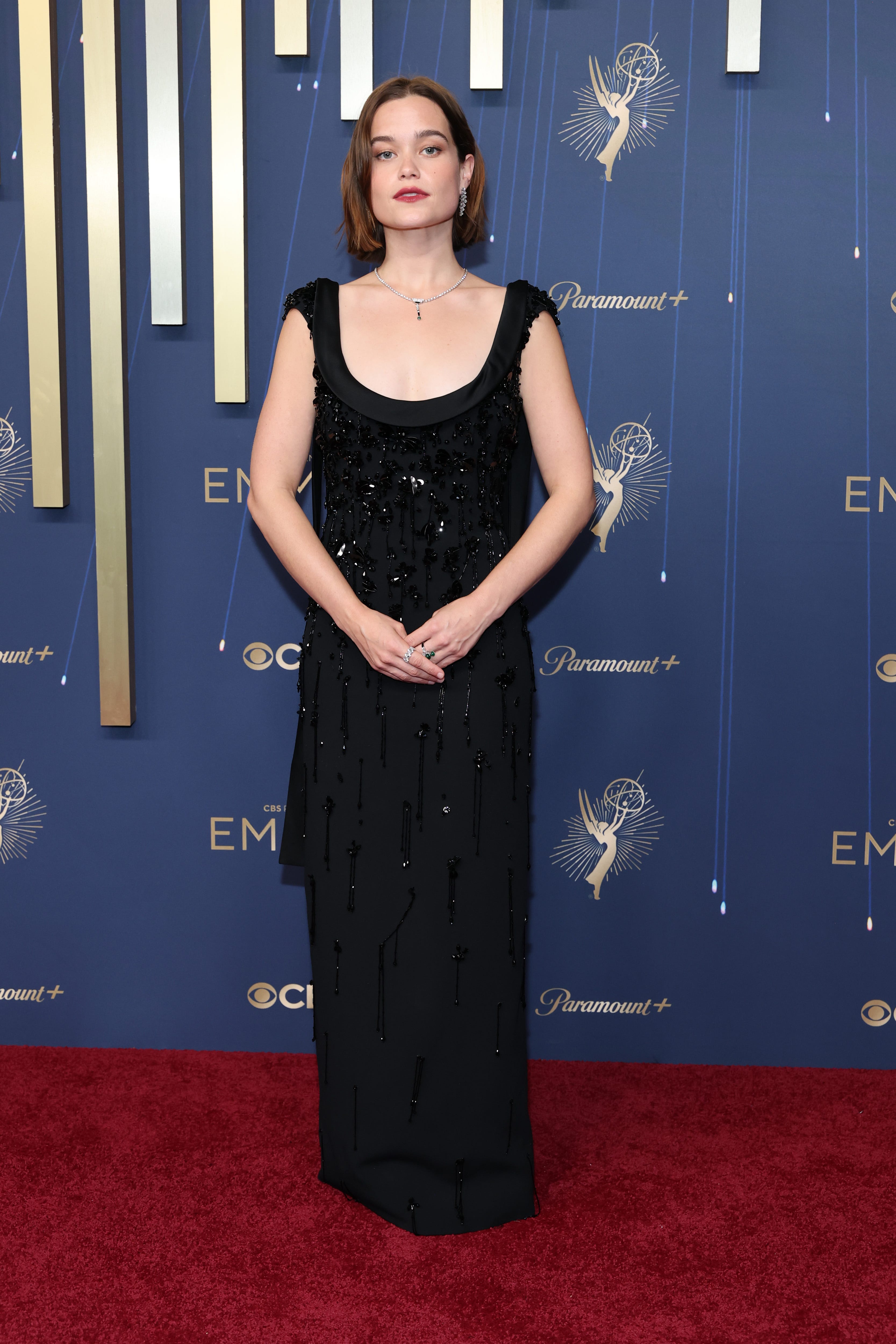 Sarah Catherine Hook attends the Emmy Awards in September 2025.