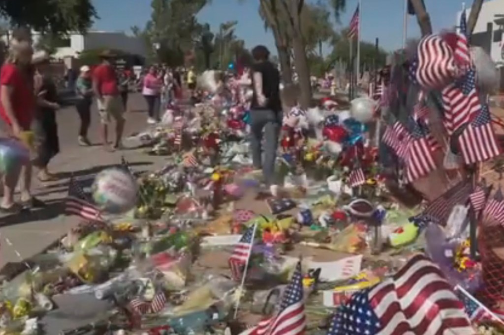 Ryder Corral, 19, trampling over a memorial for Charlie Kirk outside of Turning Point USA headquarters in Phoenix.