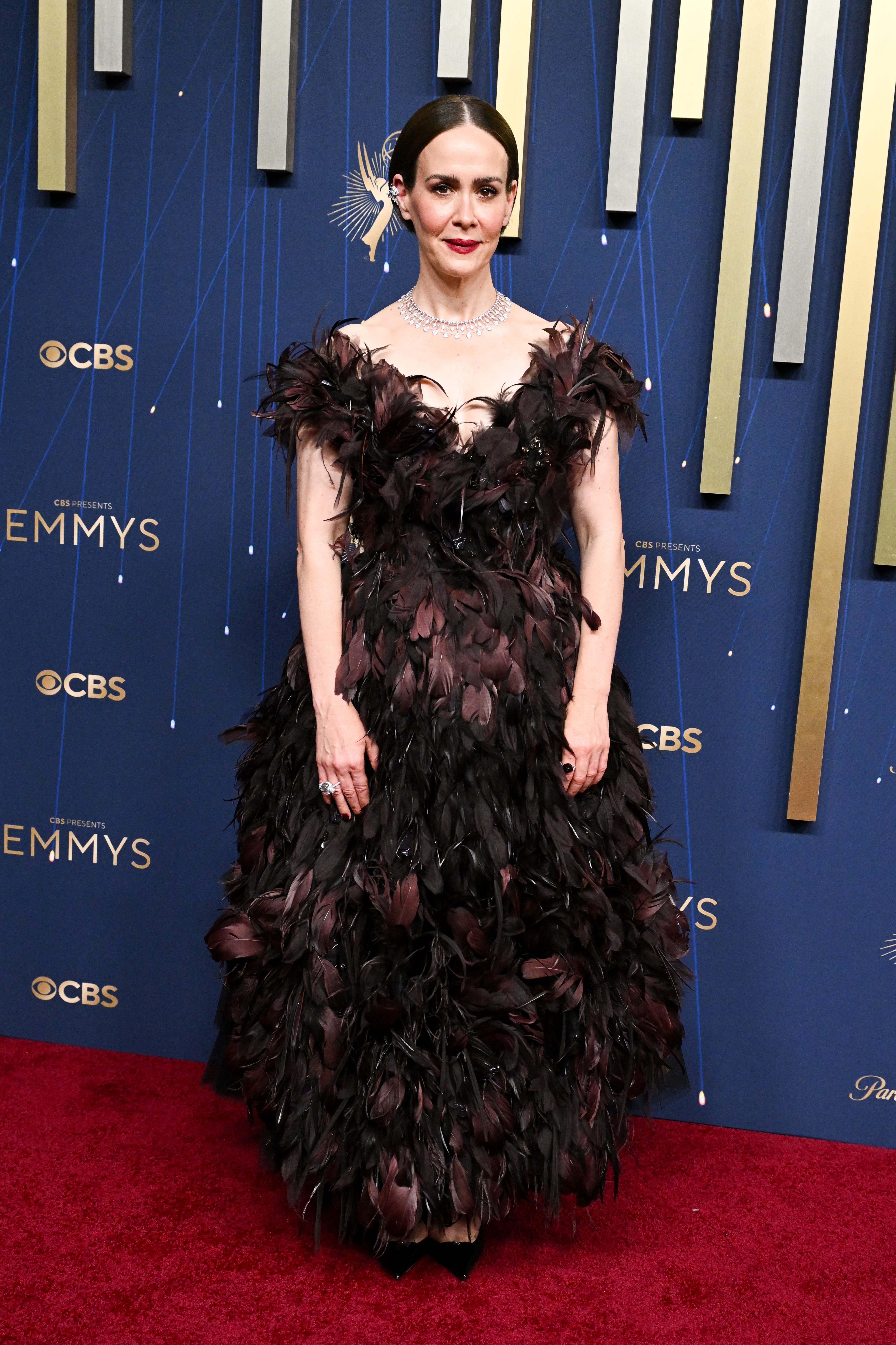 Sarah Paulson attends the Emmy Awards in September 2025.