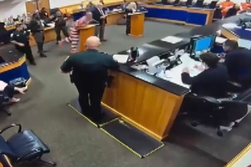 Courtroom altercation.