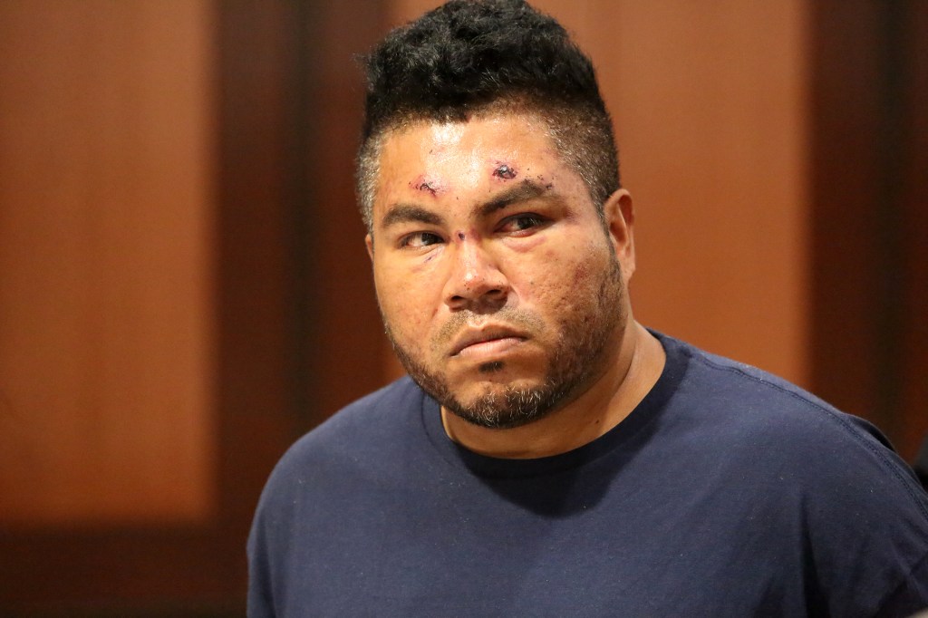 Homicide suspect Edwin Cruz-Gomez in court.
