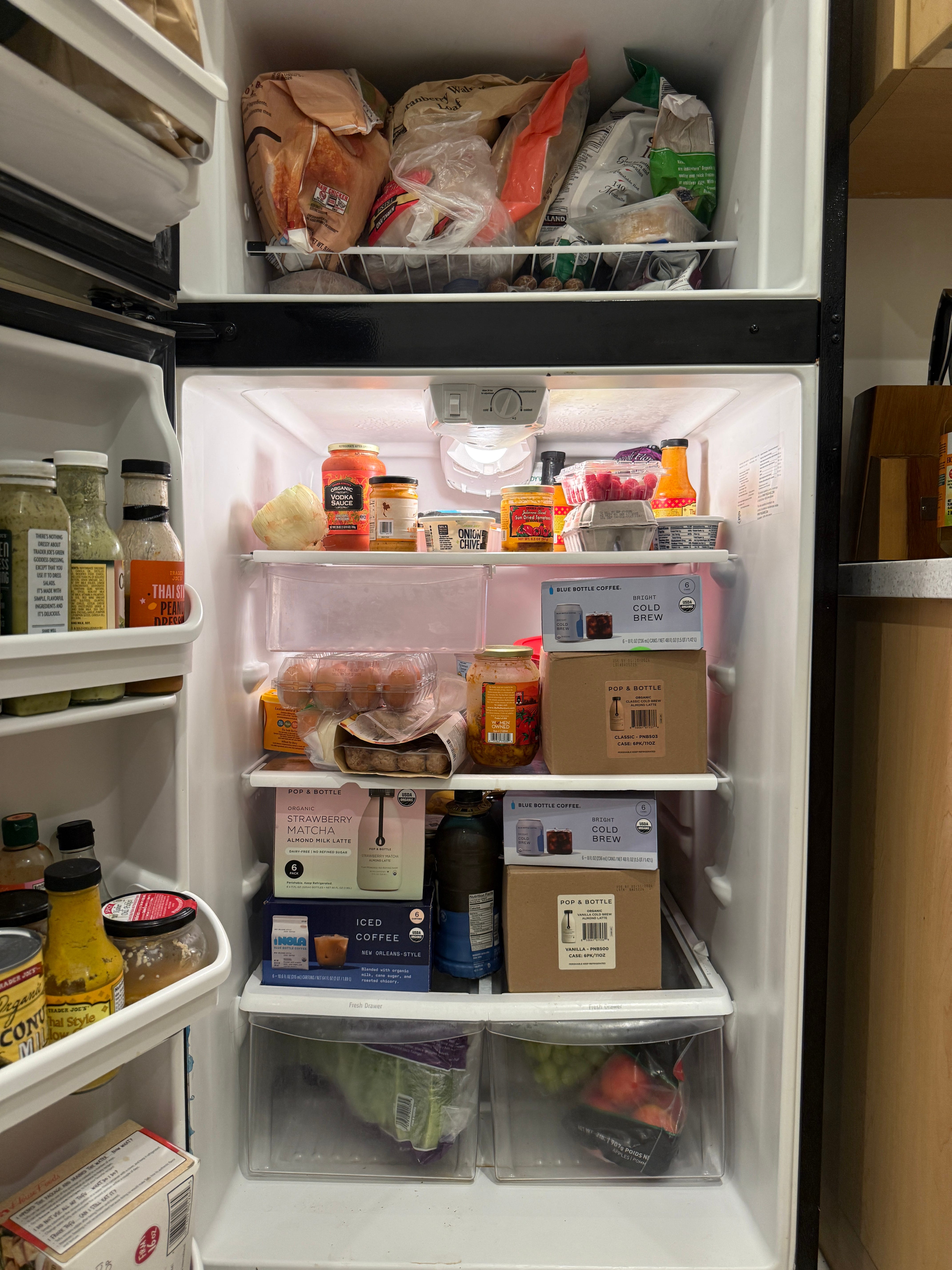 Jackson Stokes' fridge is pictured.