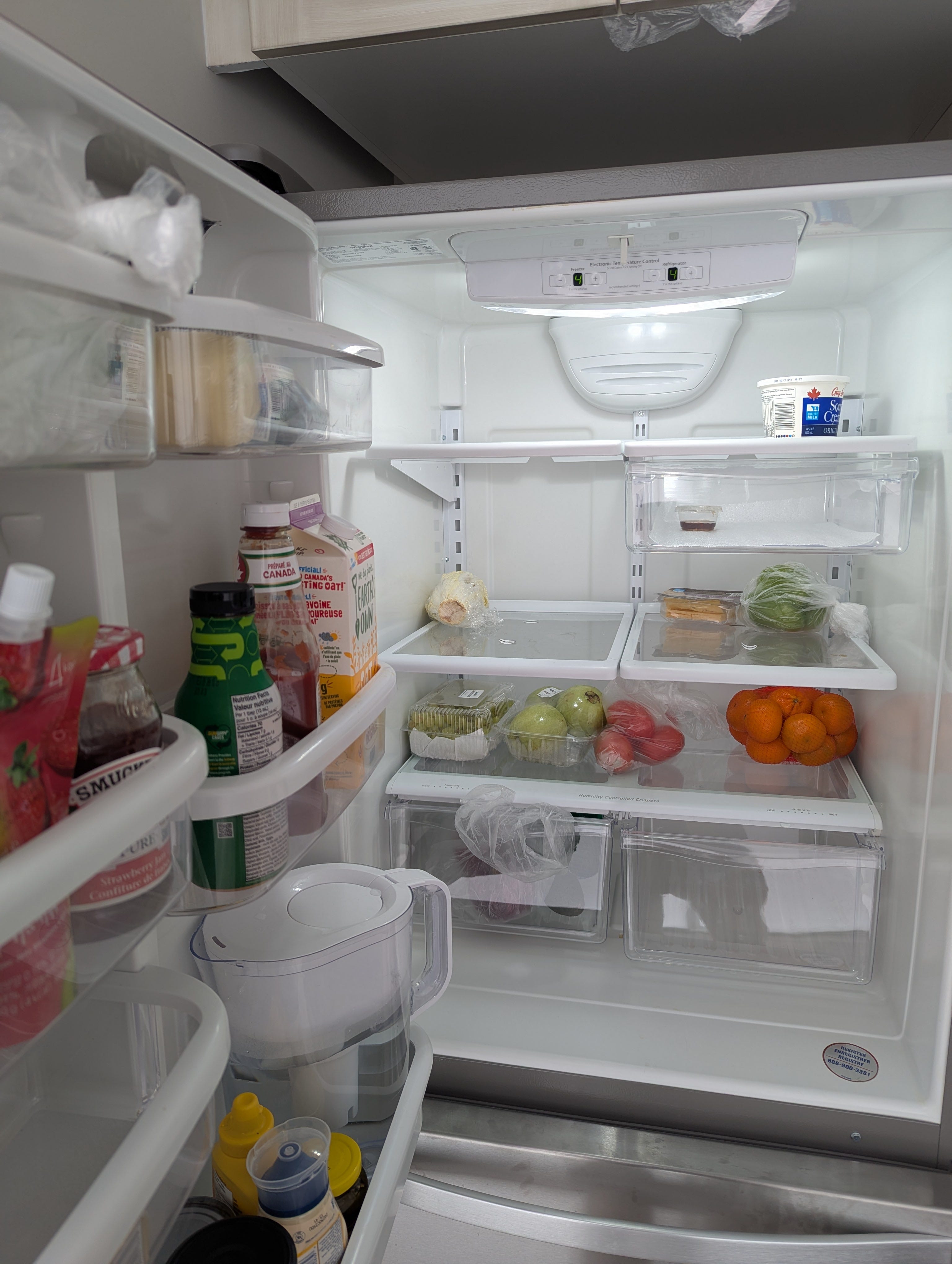 Haokun Qin's fridge is pictured.