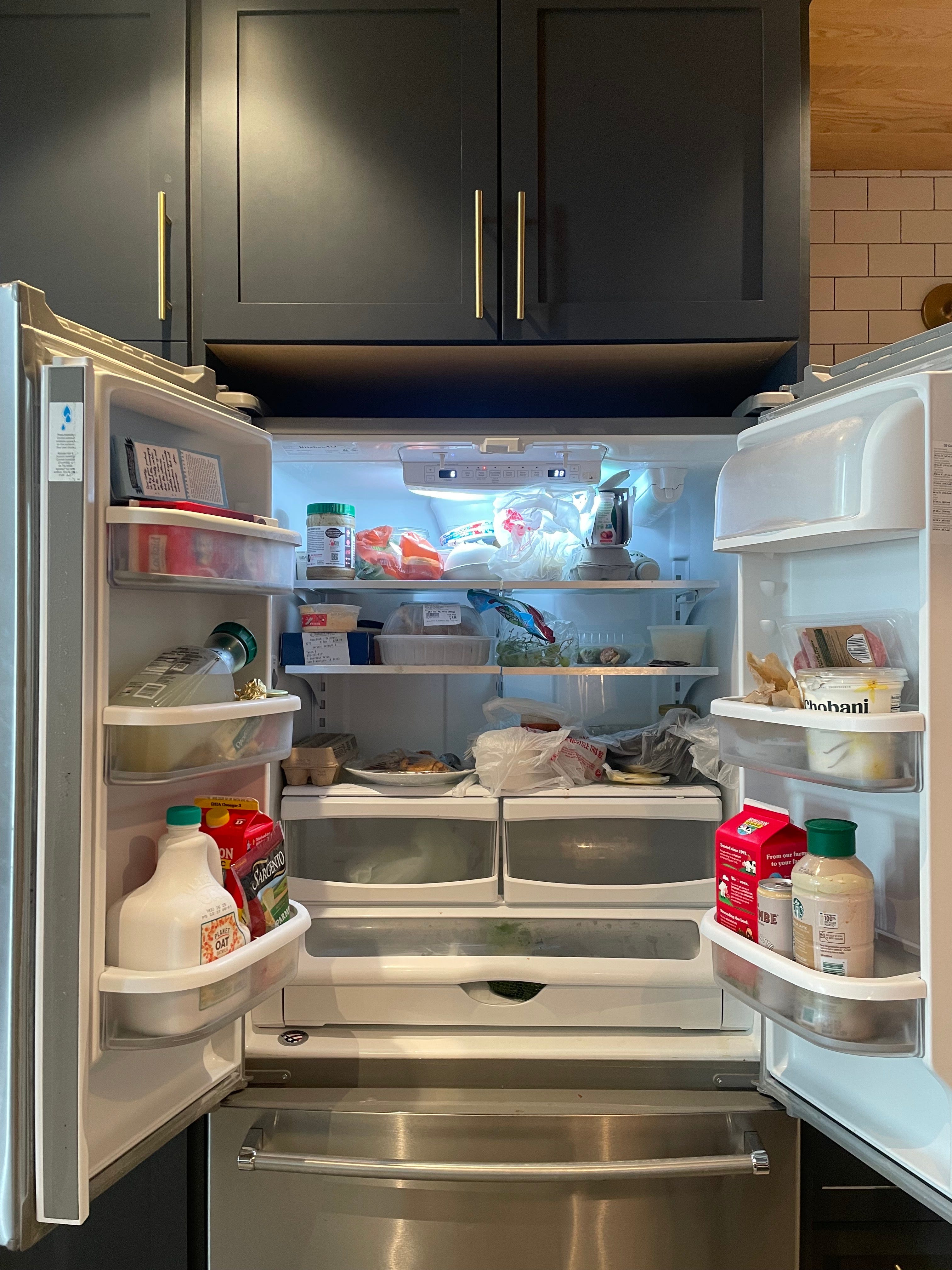 Regina Lin's fridge is pictured.