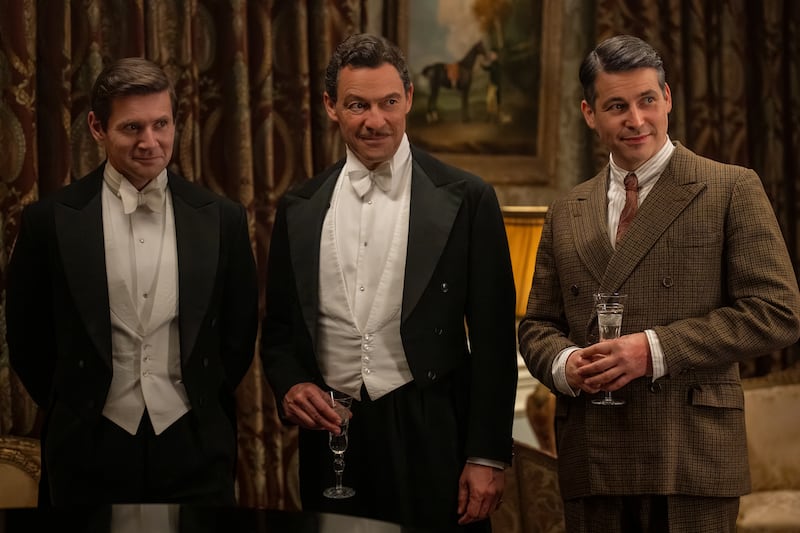 Allen Leech as Tom Branson, Dominic West as Guy Dexter and Robert James-Collier as Thomas Barrow