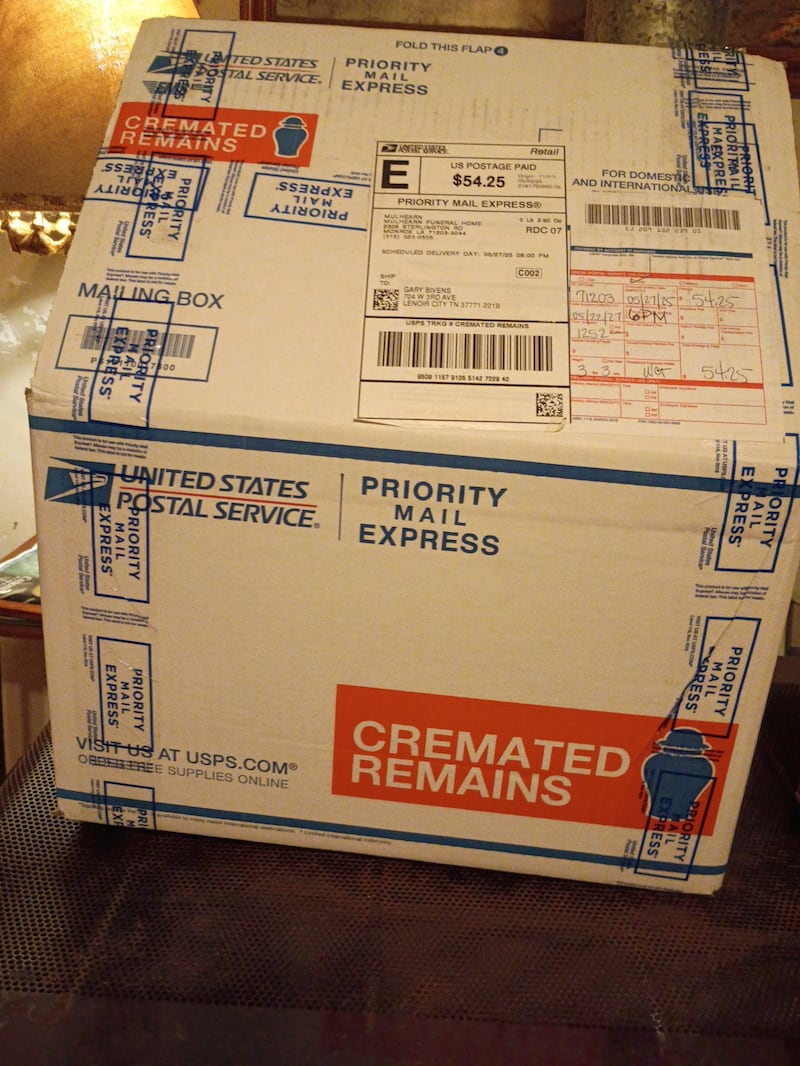 The cremated ashes of the baby Iris Dayana Monterroso-Lemus miscarried