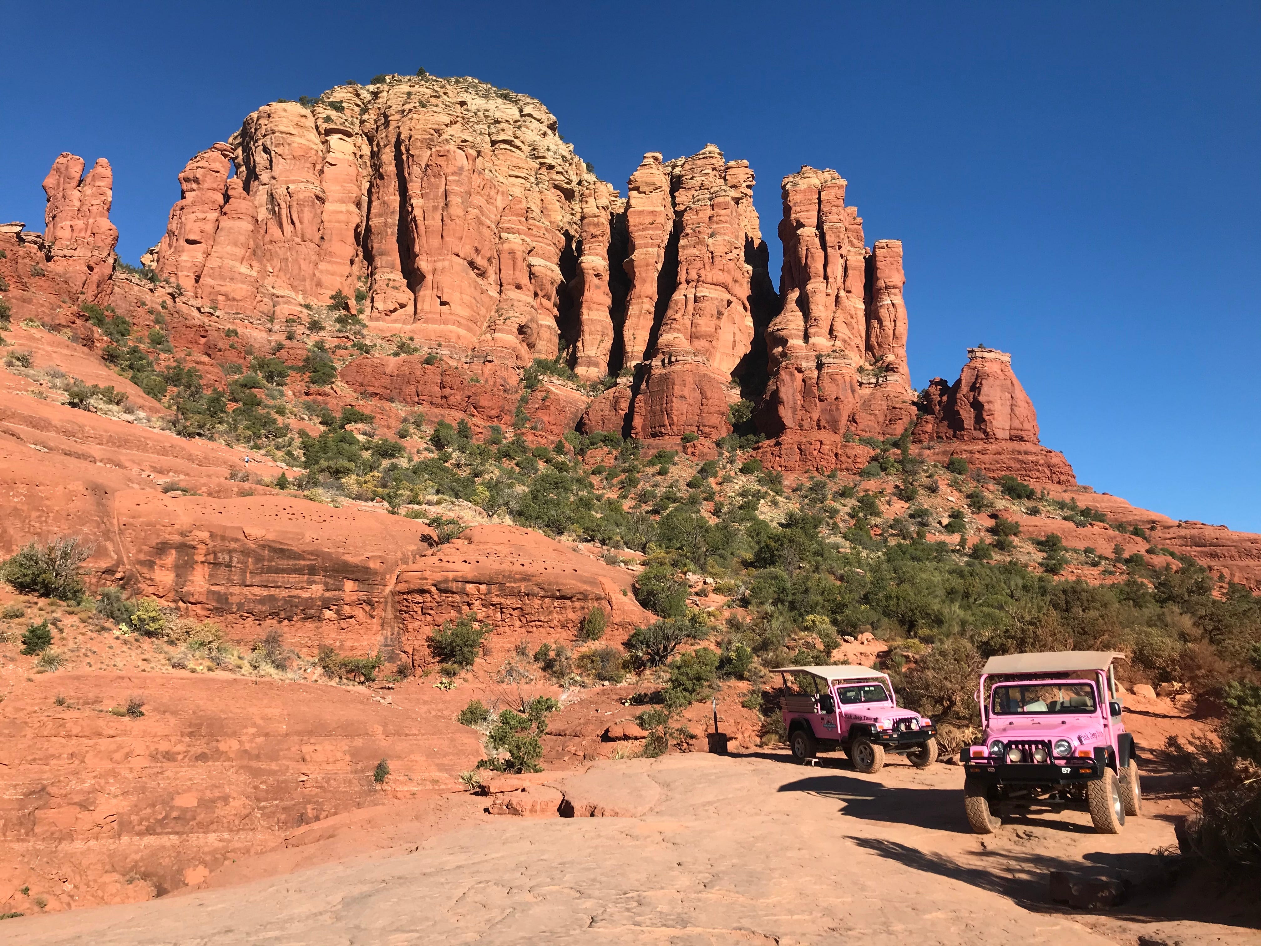 Pink Jeeps in Sedona, Arizona.
