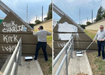 Ted Cruz paints over ‘deranged’ anti-Charlie Kirk vandalism in Houston: ‘Erasing evil’