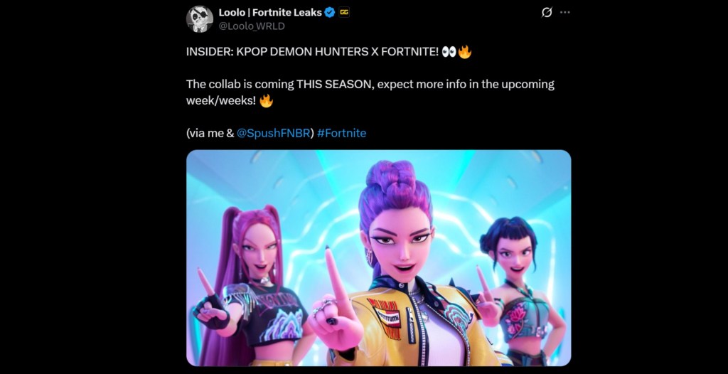 Fortnite KPop Demon Hunters Collaboration Leak