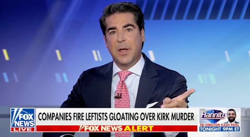 Jesse Watters attacks people celebrating Charlie Kirk's death.