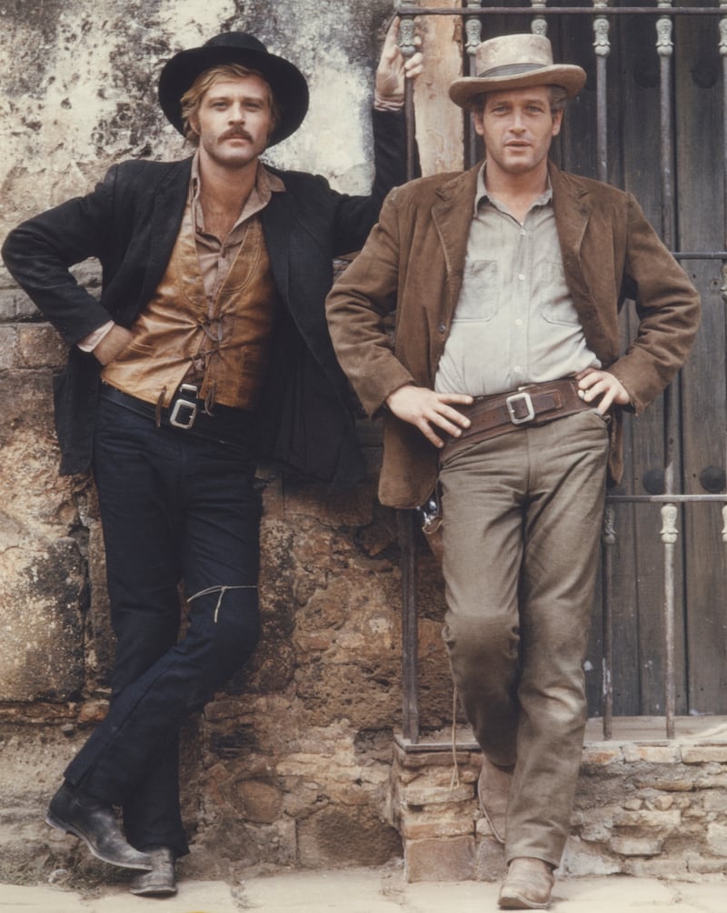 Robert Redford and Paul Newman in pose for the 1969 western 'Butch Cassidy and the Sundance Kid'. (Photo by Screen Archives/Getty Images)