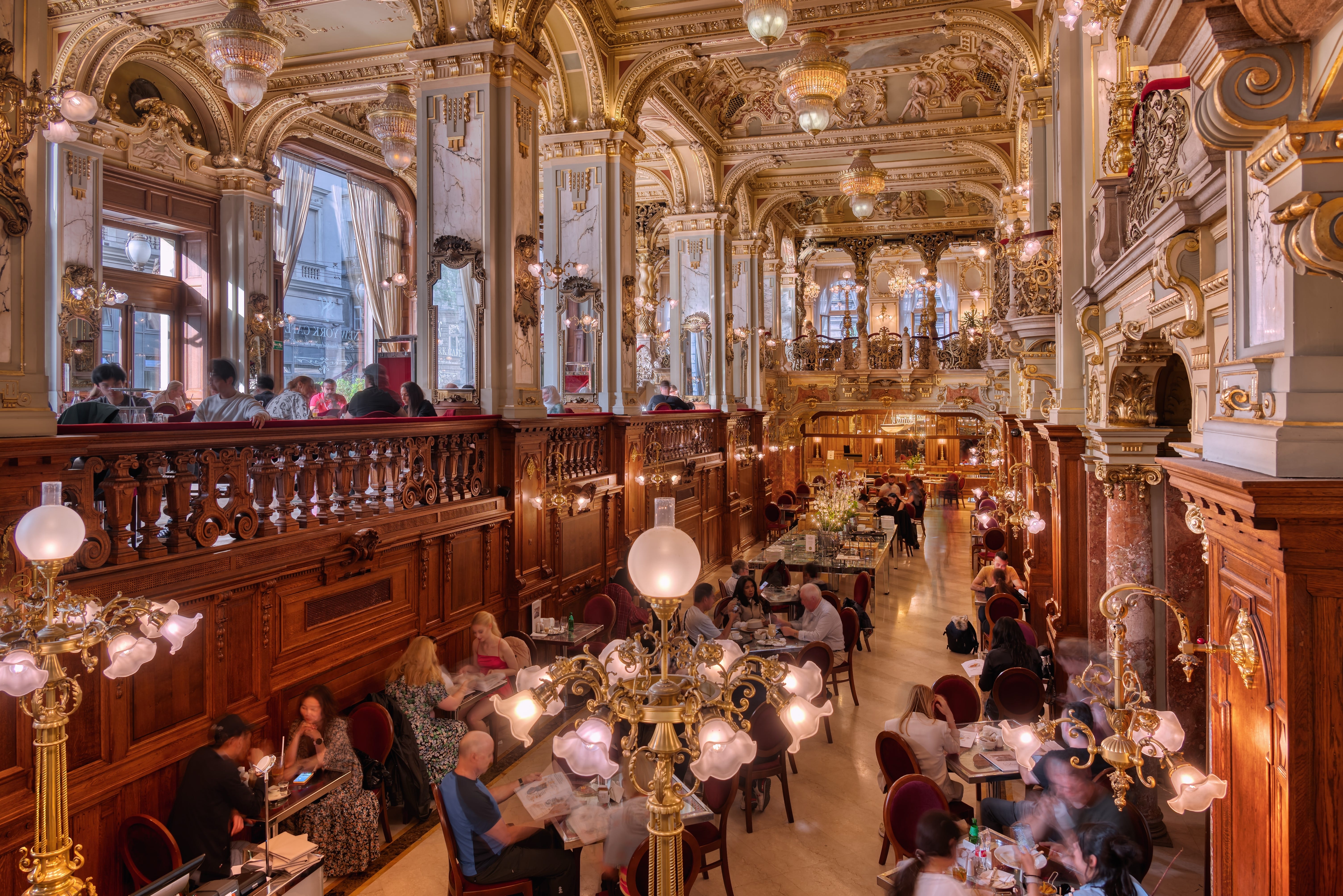 The interior of the New York Cafe in Budapest.