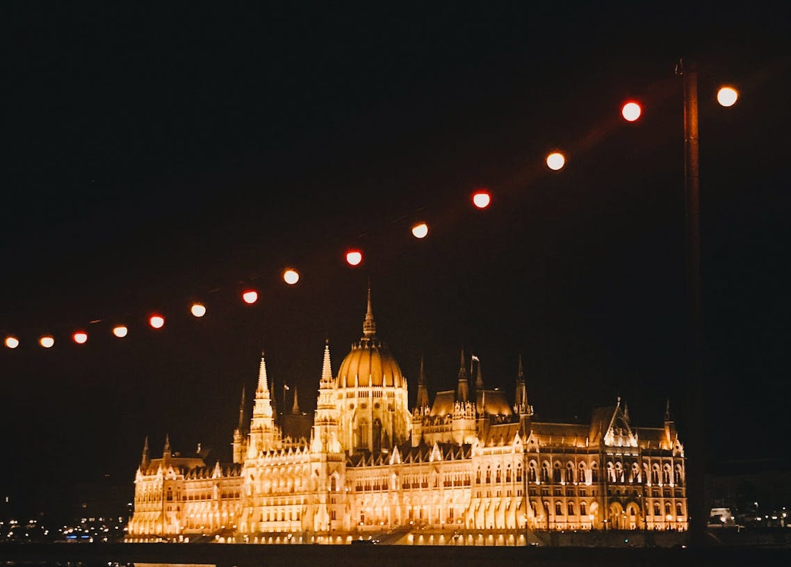 The view from a Budapest river cruise.
