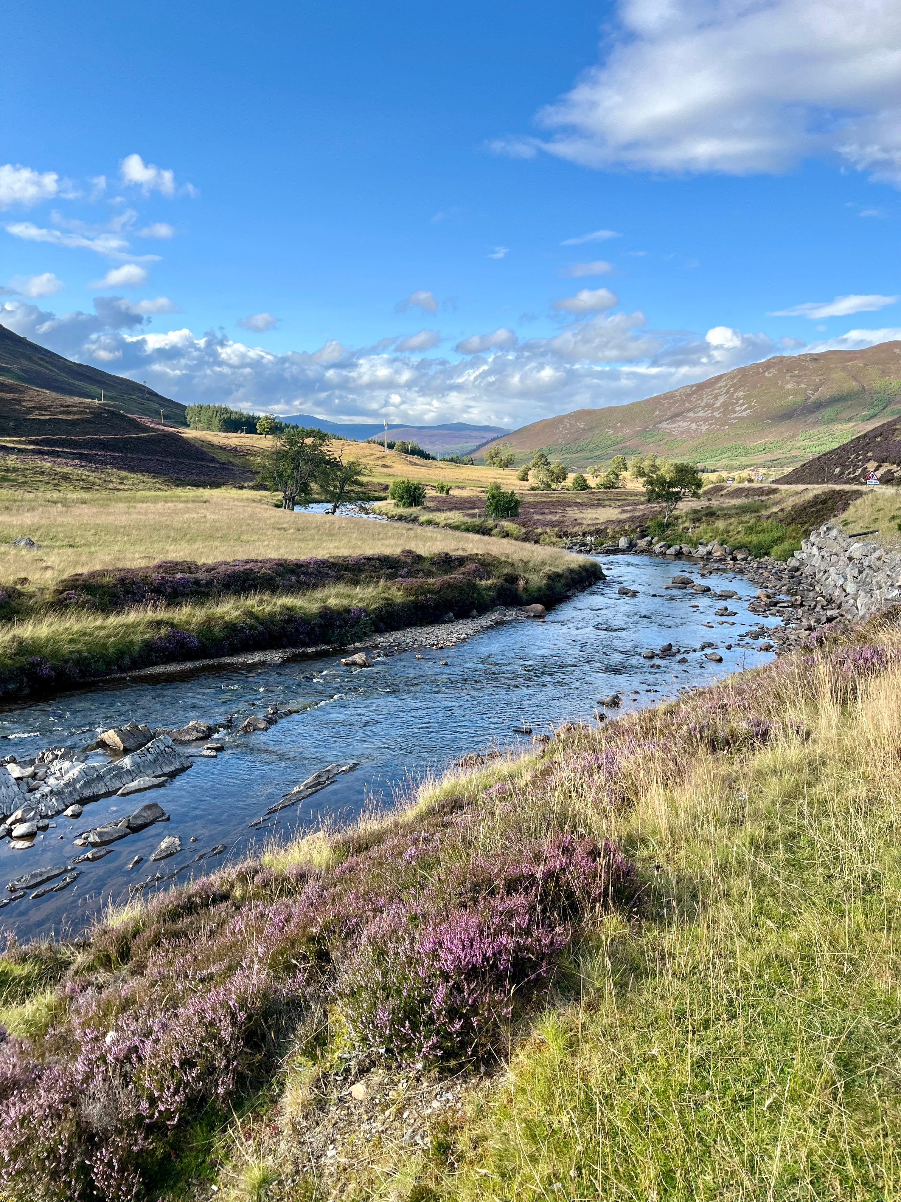 Hills and running water in Near Ballater, Aberdeenshire