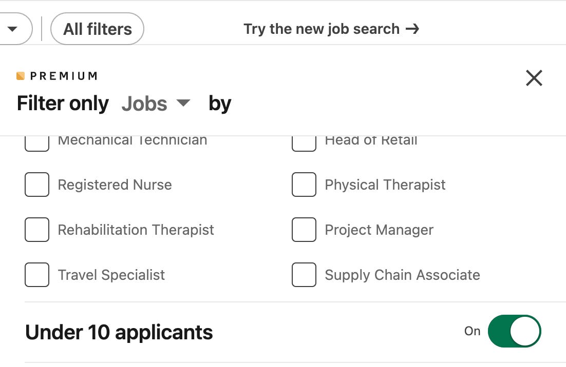 LinkedIn Filter for 