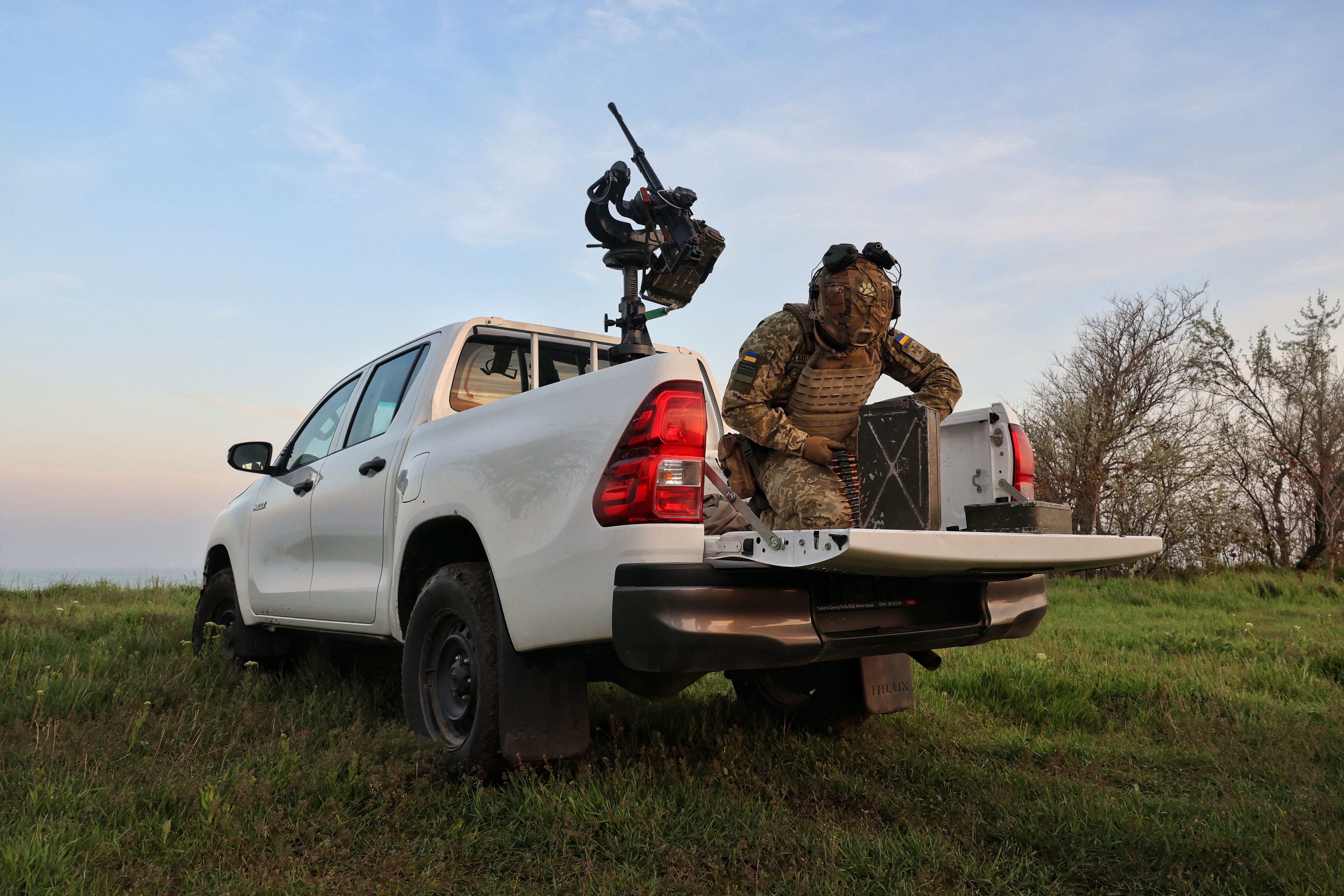 ODESA REGION, UKRAINE - APRIL 24, 2024 - A soldier of a mobile air defense unit of the Armed Forces of Ukraine is seen at work, Odesa region, southern Ukraine.