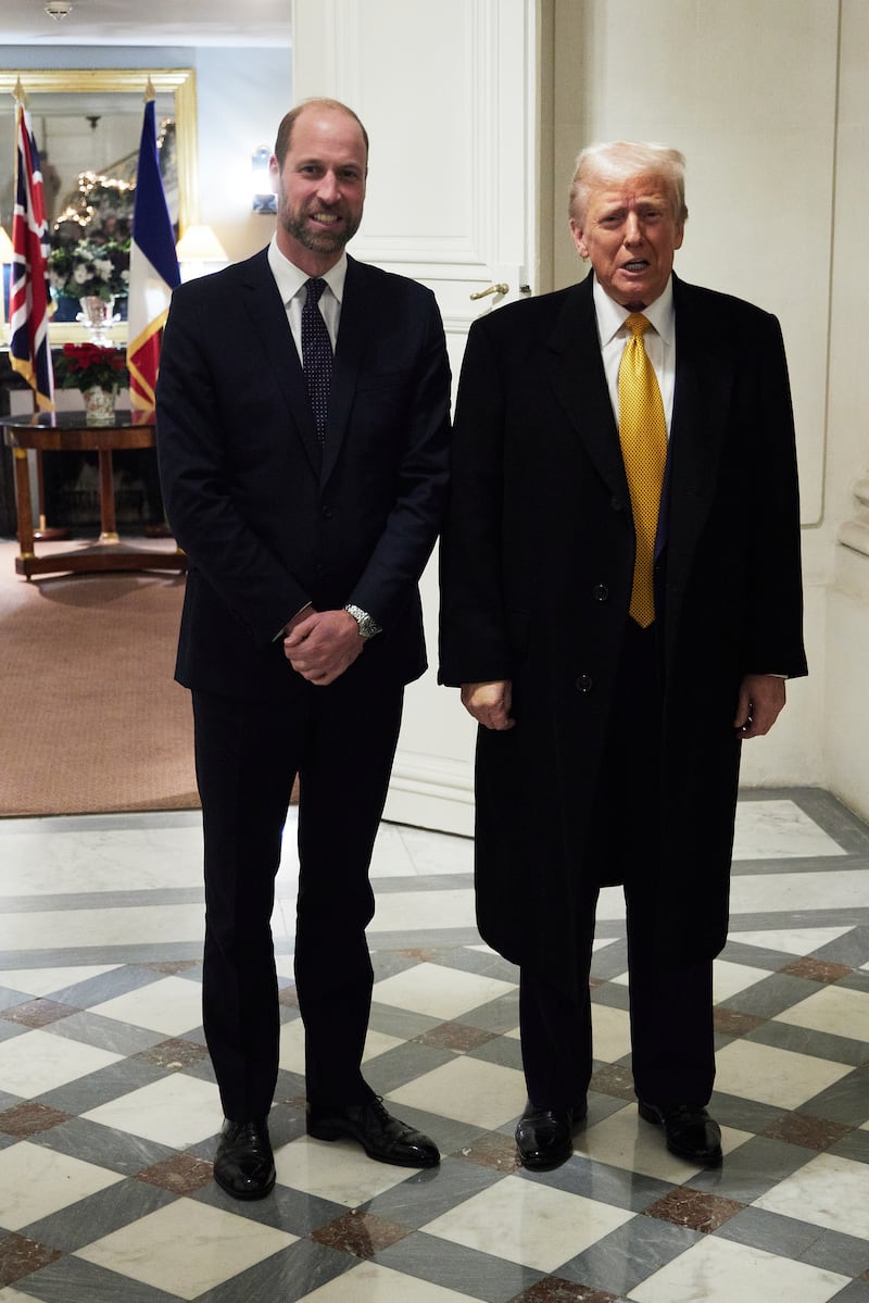 Donald Trump meets with Prince William at the Embassy of the United Kingdom's Residence on December 7, 2024 in Paris, France.