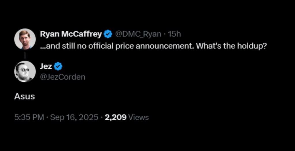 Jez Corden ROG Xbox Ally Price Delay