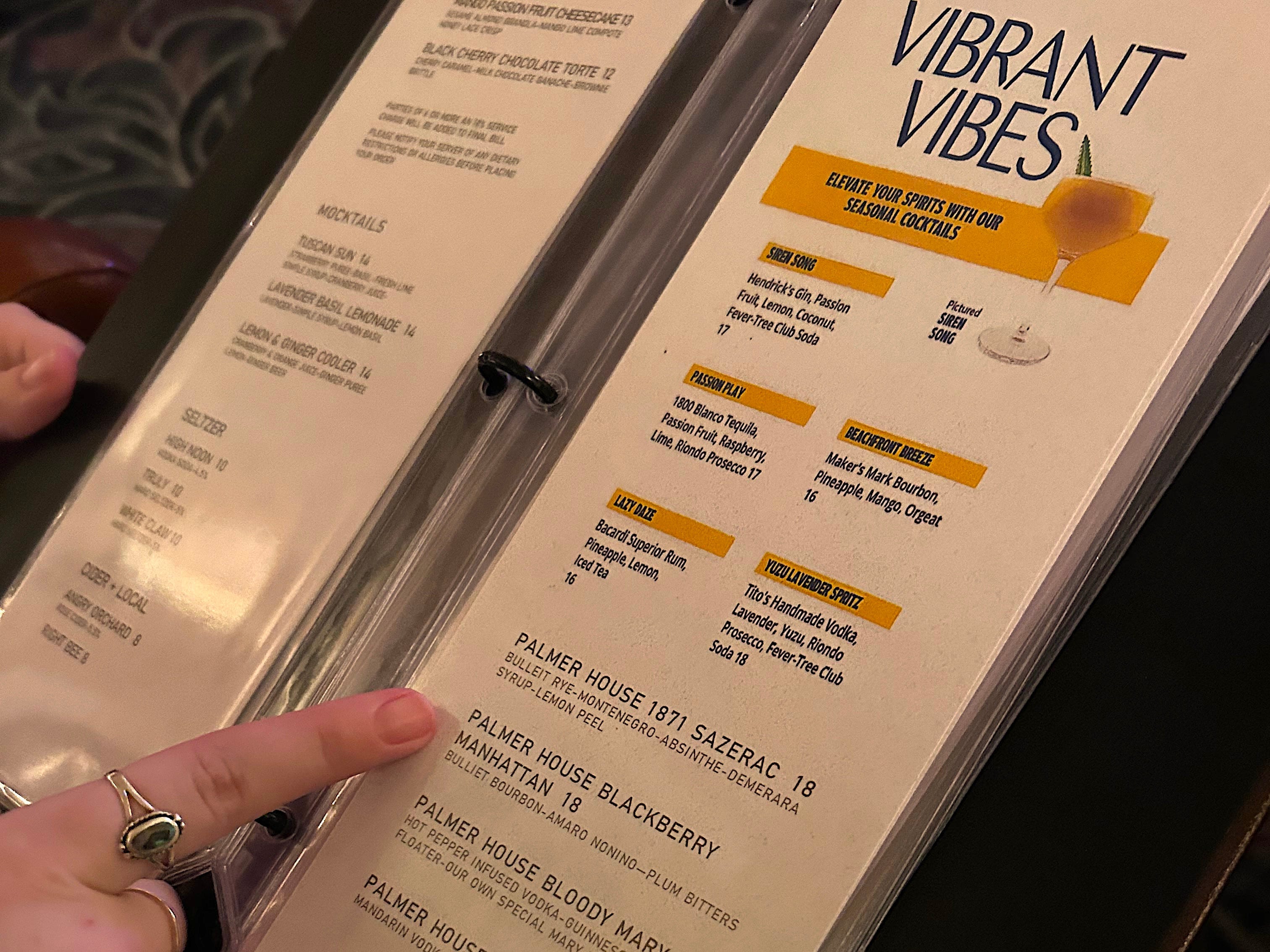 palmer housse lockwood cocktail menu