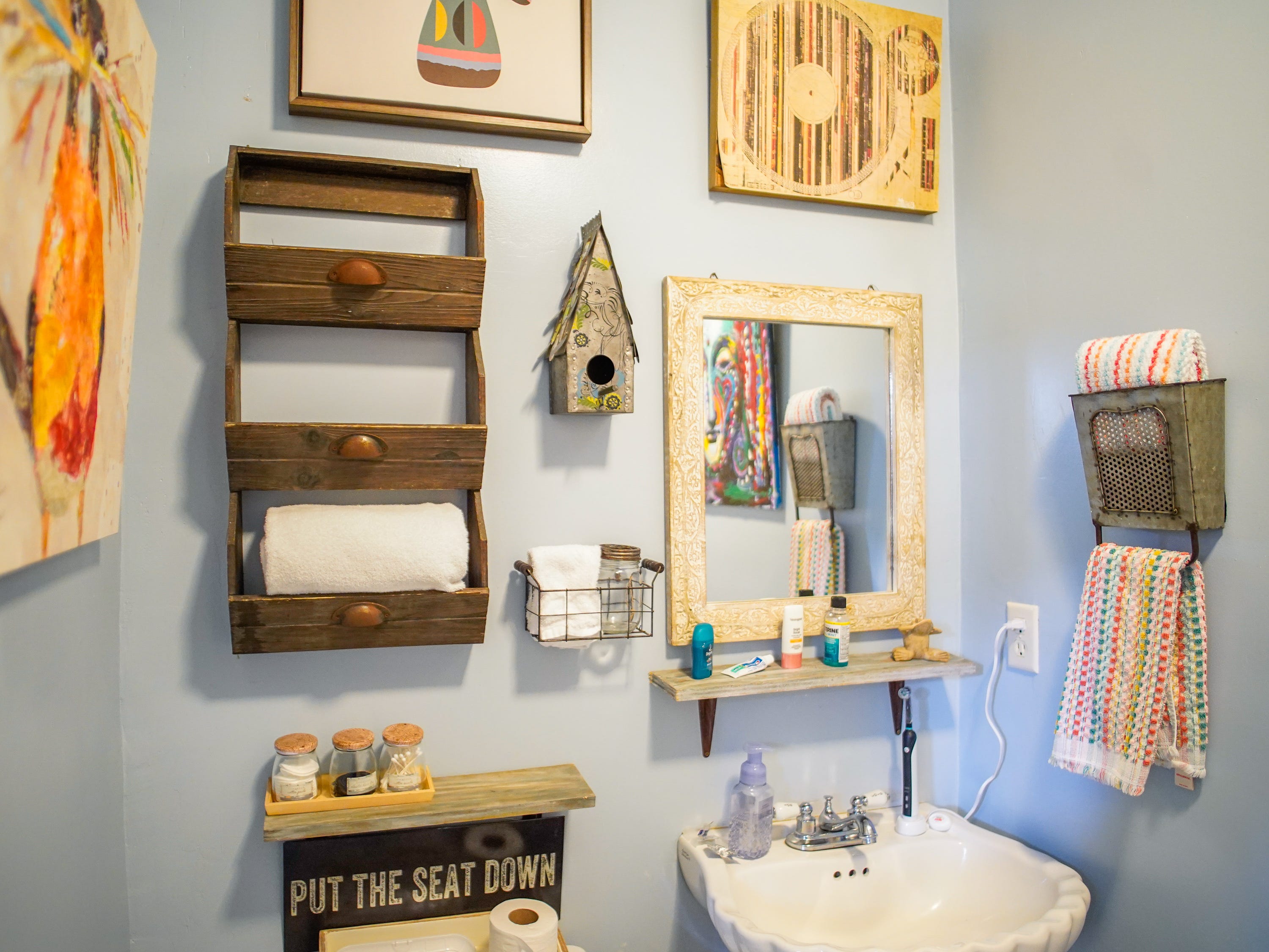The inside of the bathroom