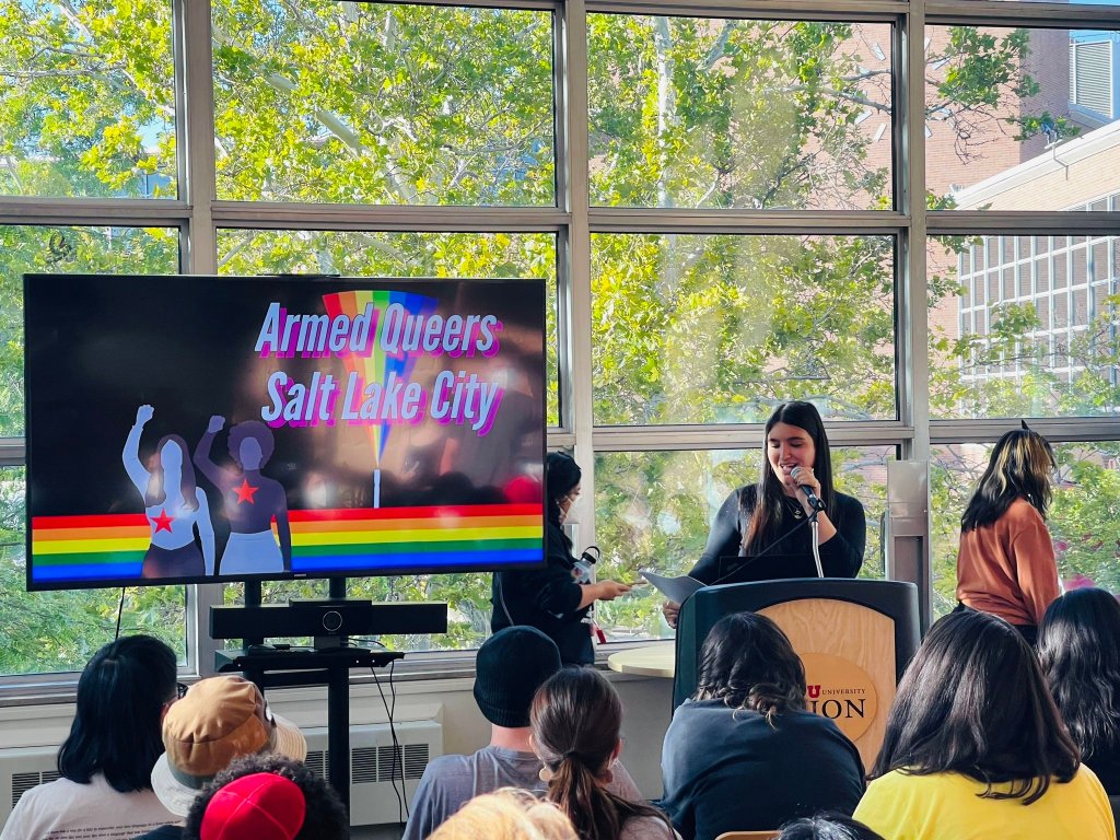 A meeting of Armed Queers SLC in Sept. 2023.