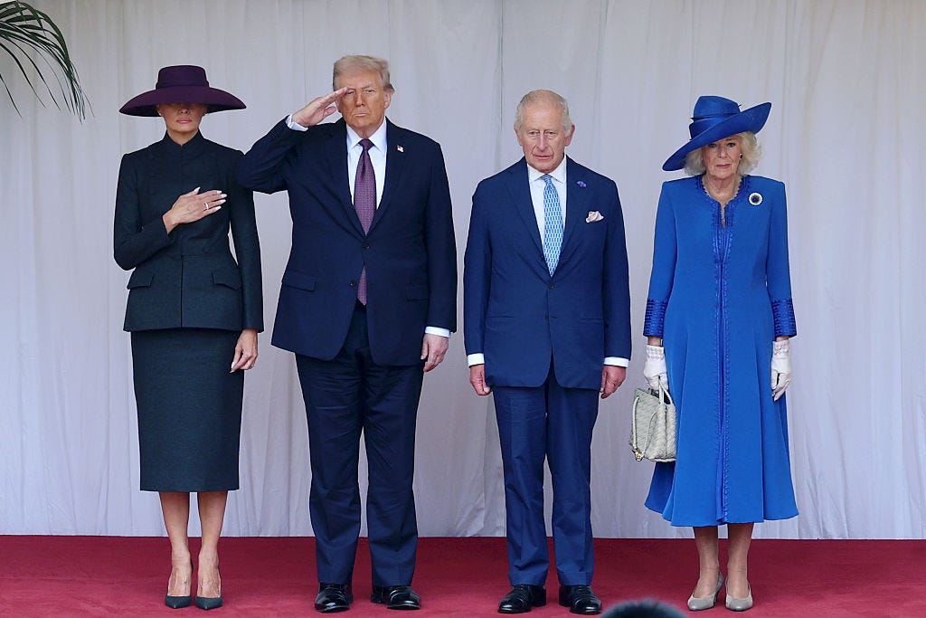 Melania Trump, Donald Trump, King Charles, and Queen Camilla at Windsor Castle.