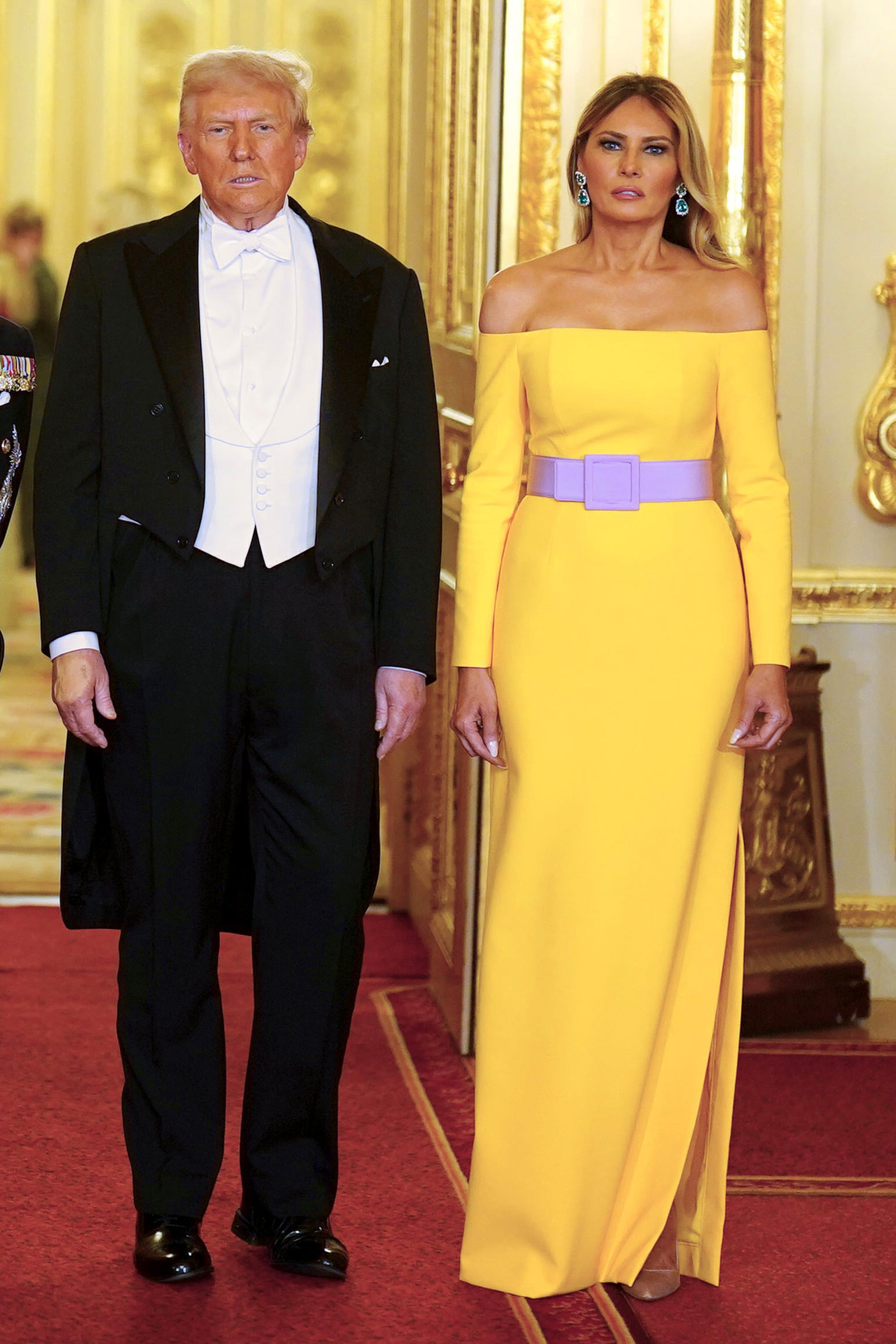 Donald Trump and Melania Trump at a State Banquet at Windsor Castle in September 2025.