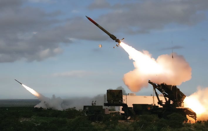 The US Army fires a Patriot interceptor missile during a test.