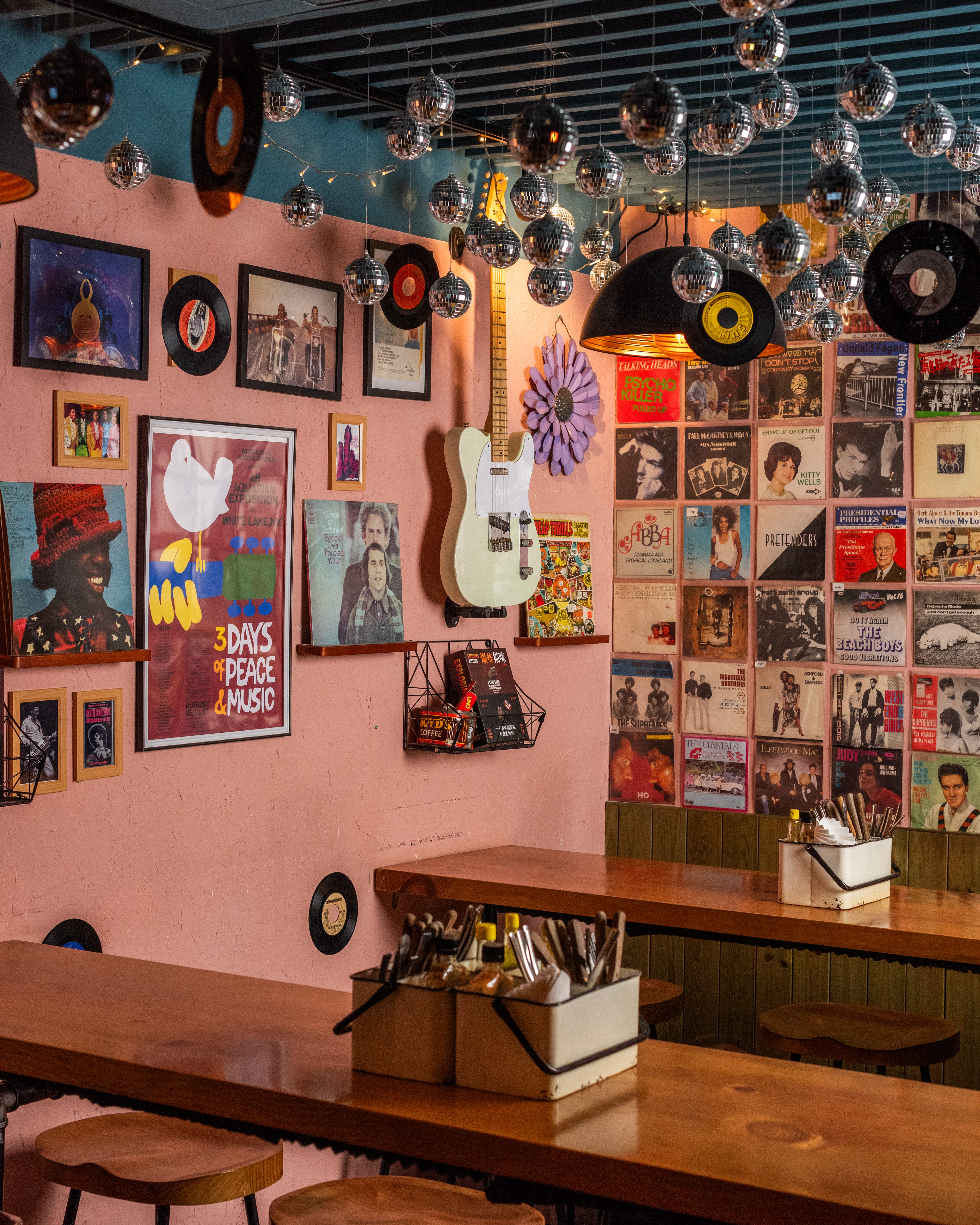 Graceland, in Hong Kong, is inspired by Americana and covered with retro posters