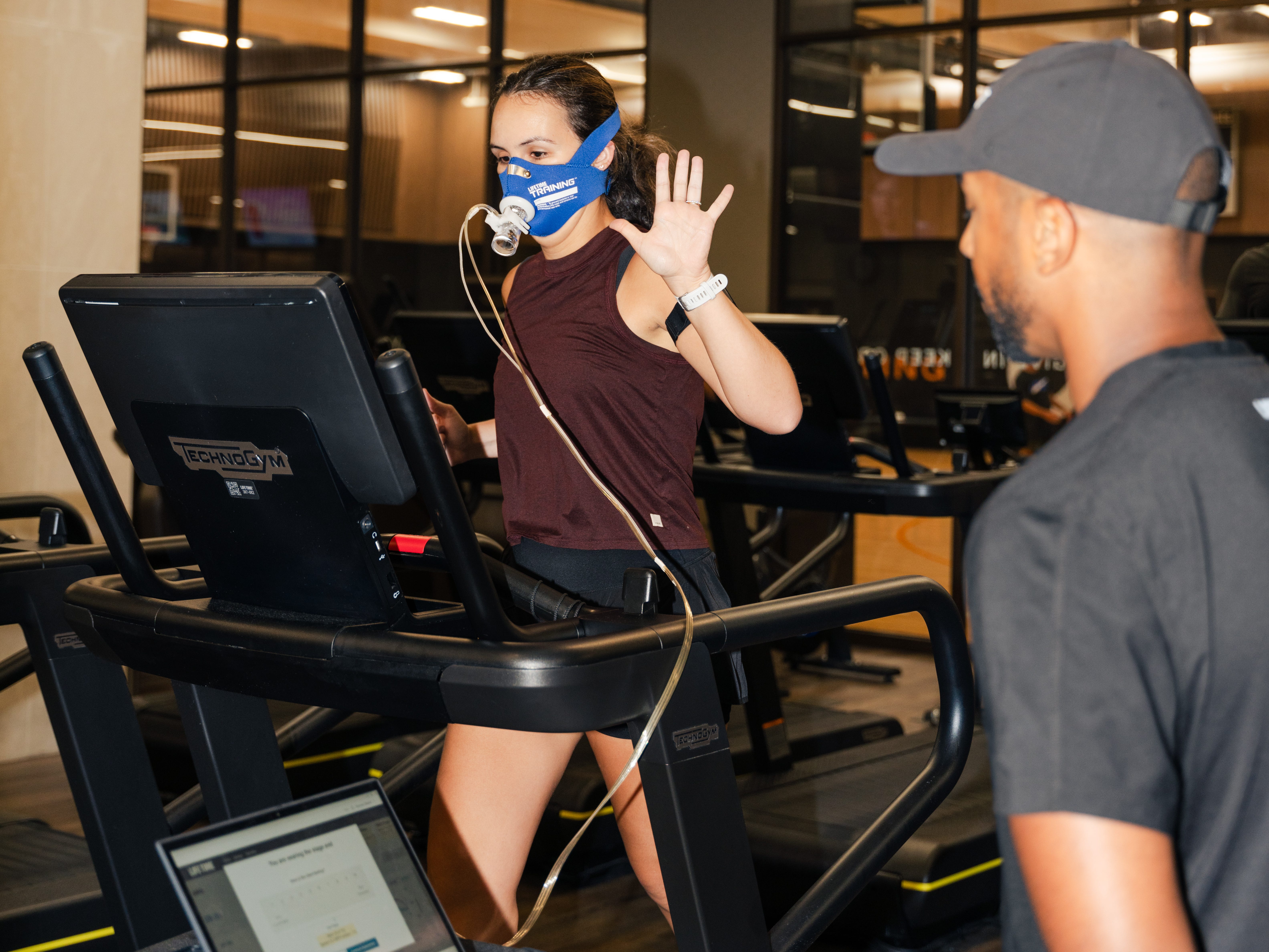 The author is on a treadmill