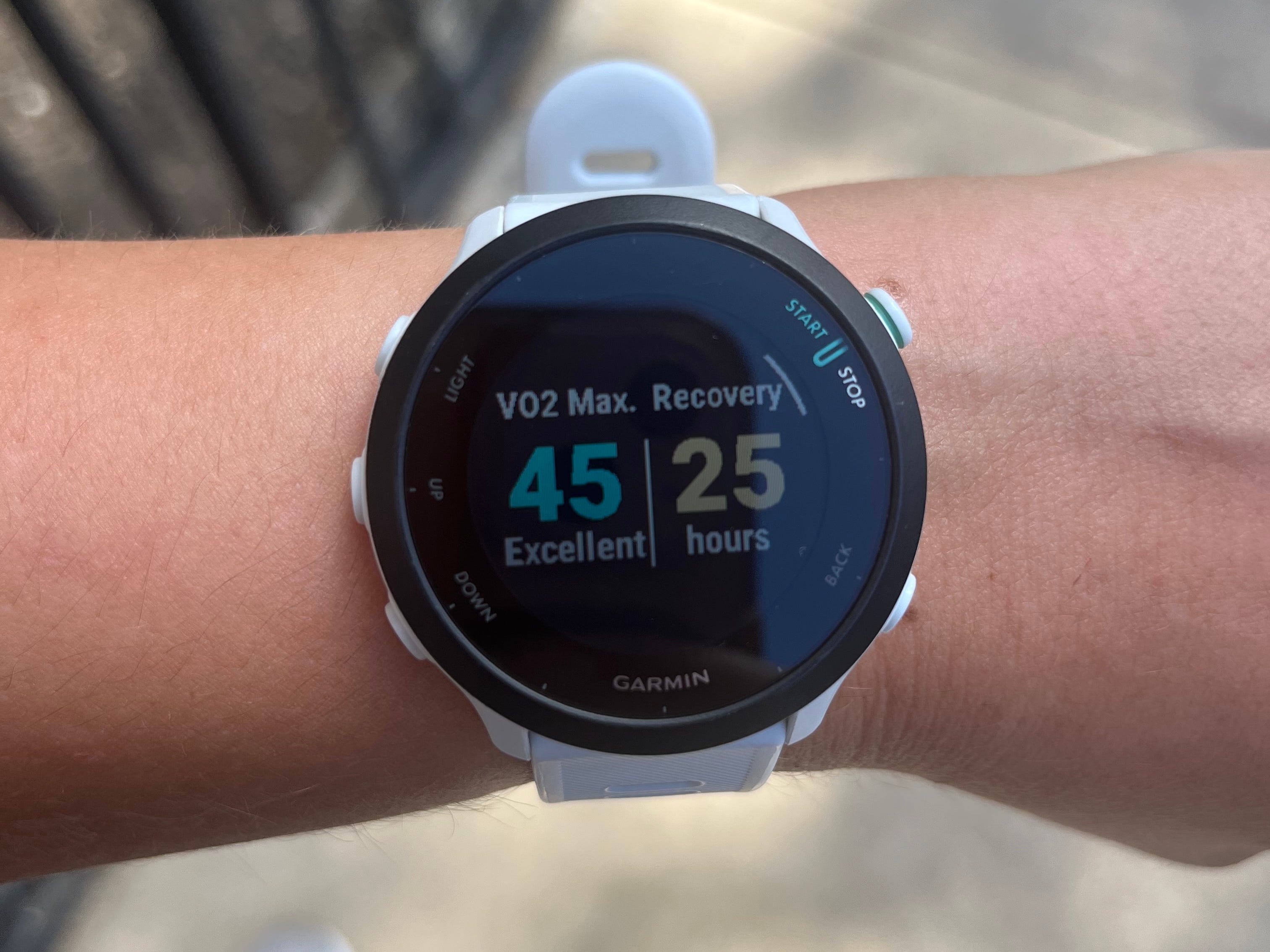 A watch displaying VO2 max