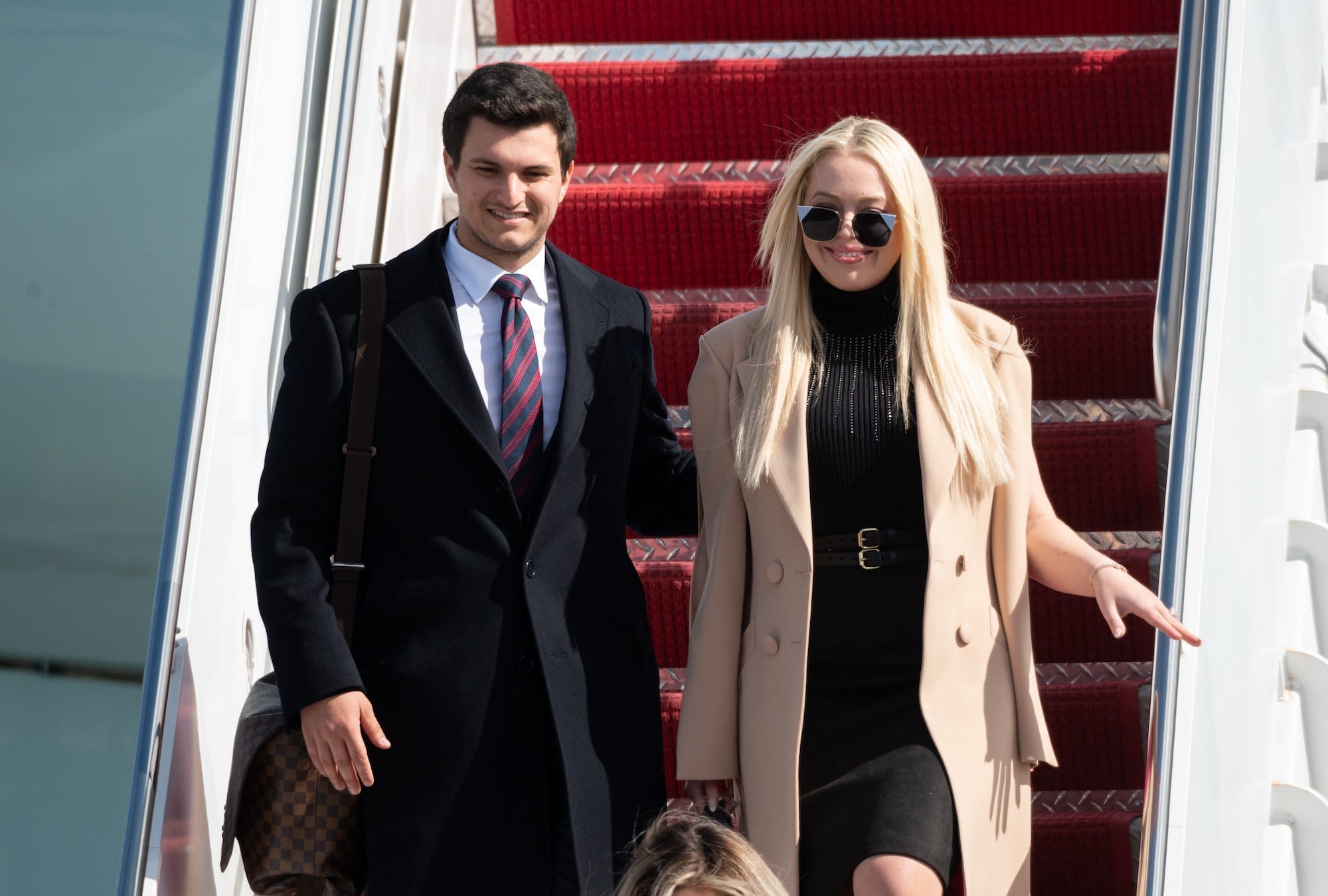 Michale Boulos and Tiffany Trump arriving in Florida on Inauguration Day 2021.