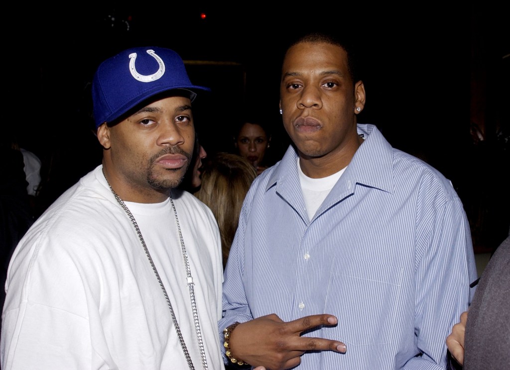 Damon Dash and Jay-Z at the 44th Grammy Awards.