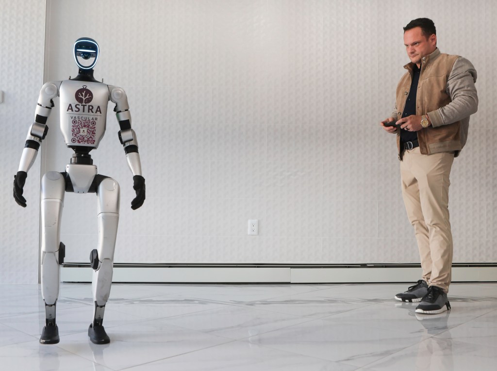 Astra, a manually-operated robot with owner George Bolotin