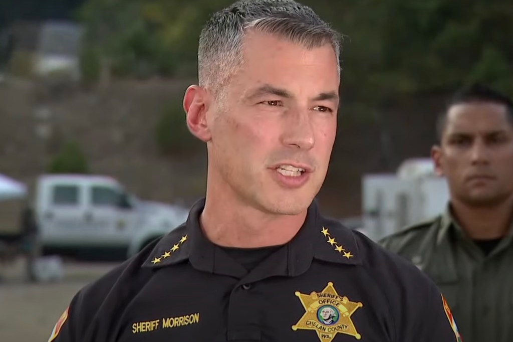Sheriff Morrison of Chelan County speaks to the press.
